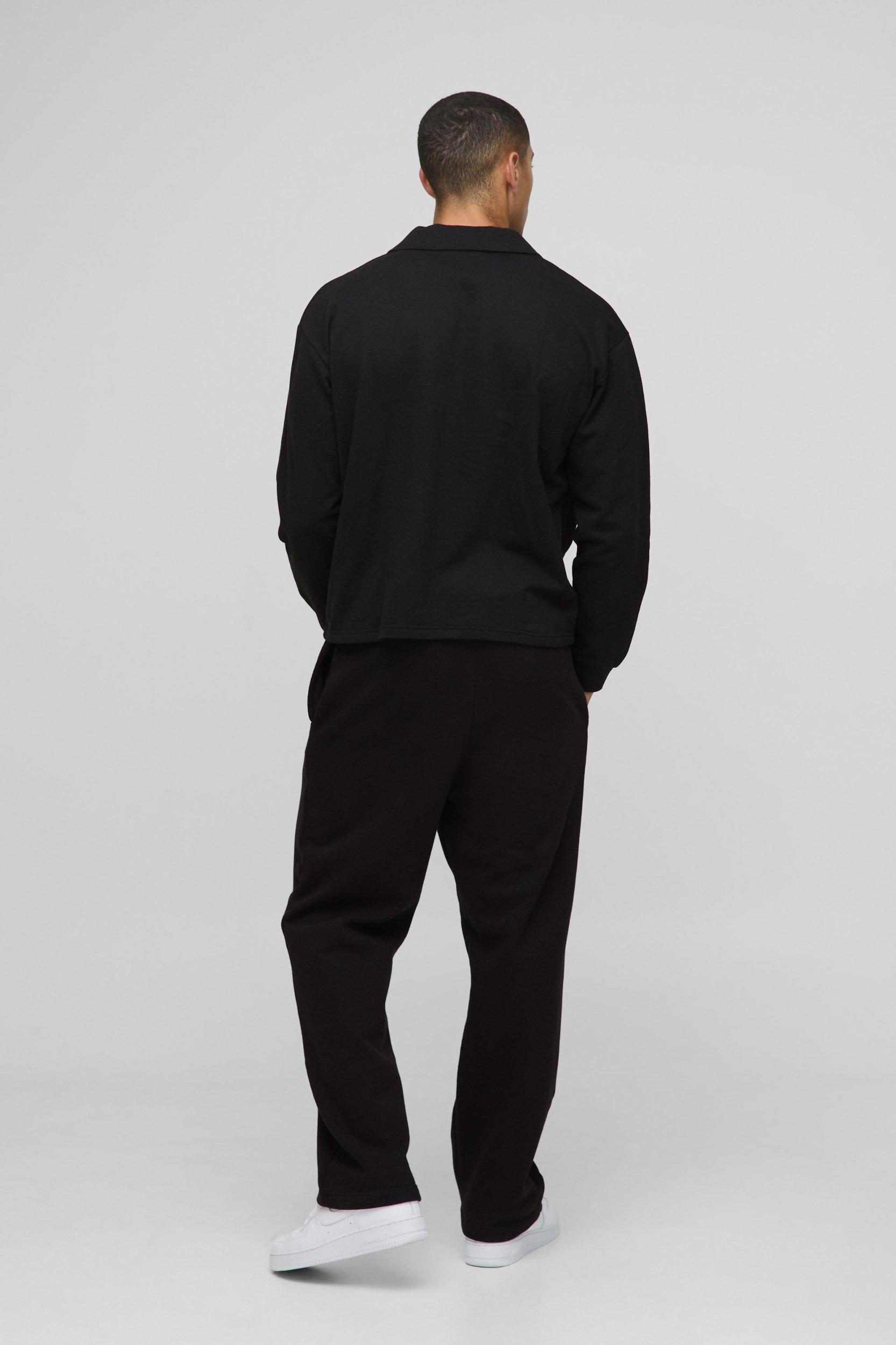 Oversized Boxy Revere Carpenter Rugby Polo | boohooMAN USA Product Image