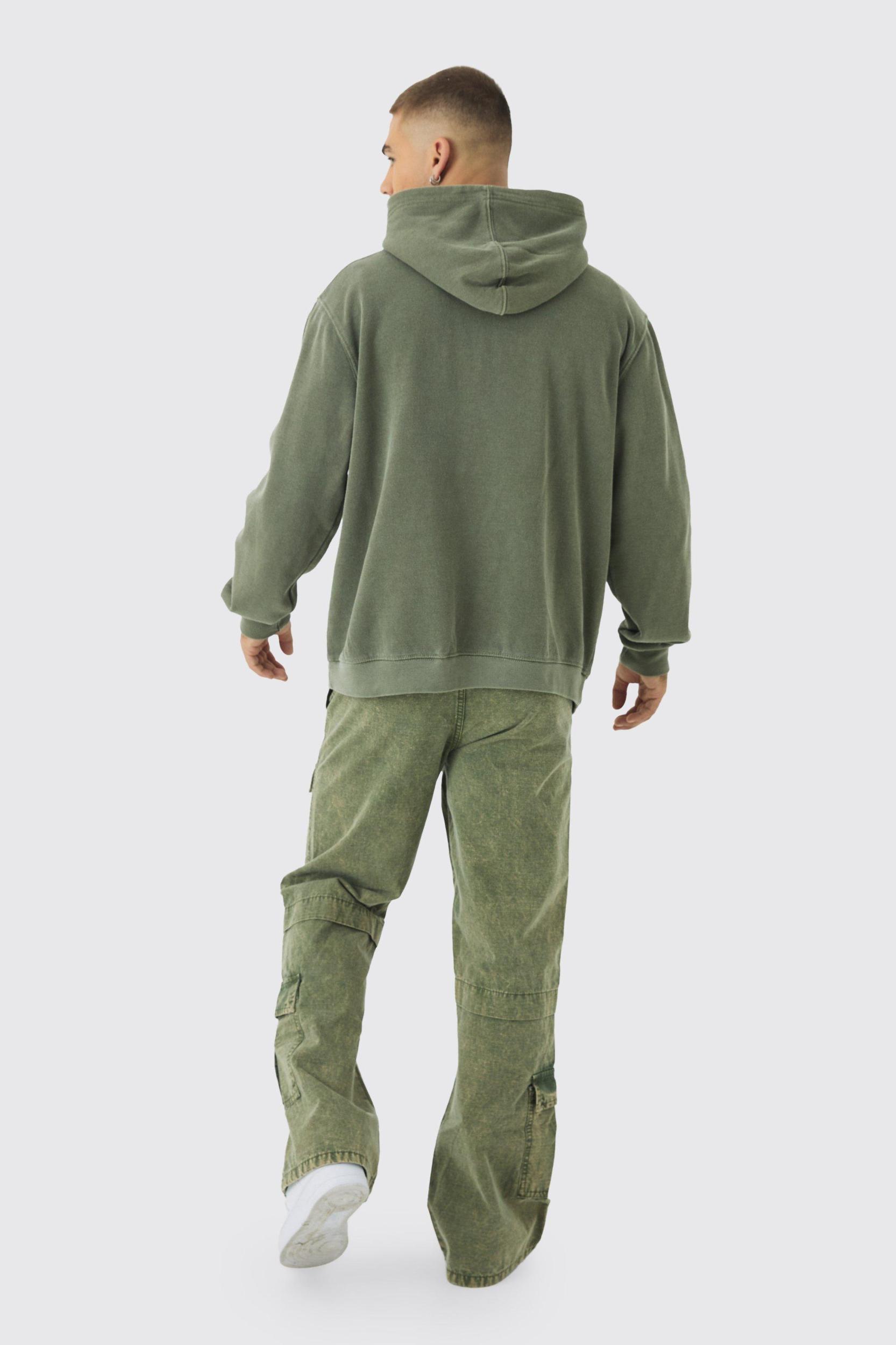 Relaxed Flared Oil Wash Ripstop Cargo Pants | boohooMAN USA Product Image