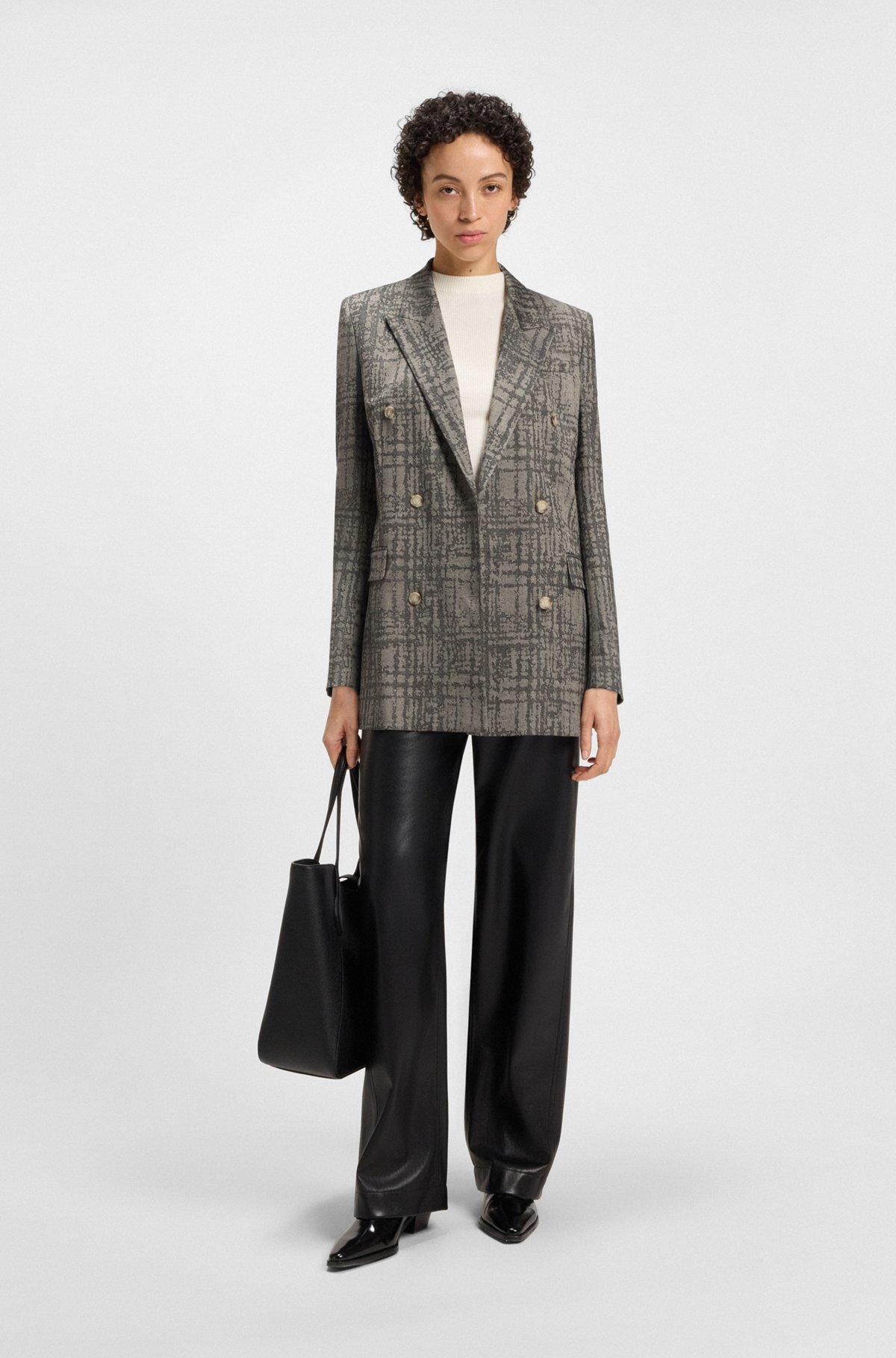 Regular-fit blazer with herringbone check Product Image