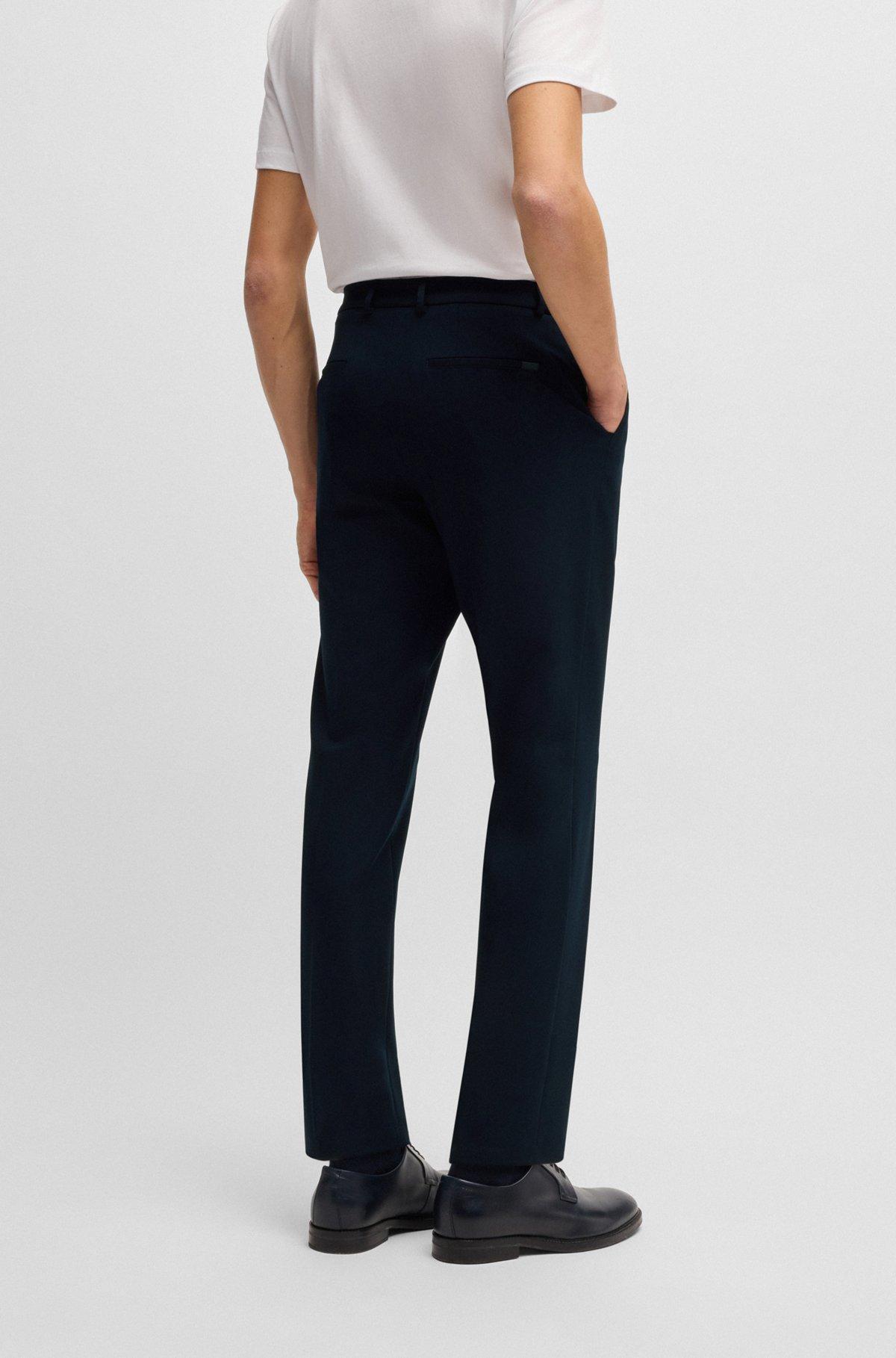 Slim-fit washable trousers in micro-patterned stretch fabric Product Image