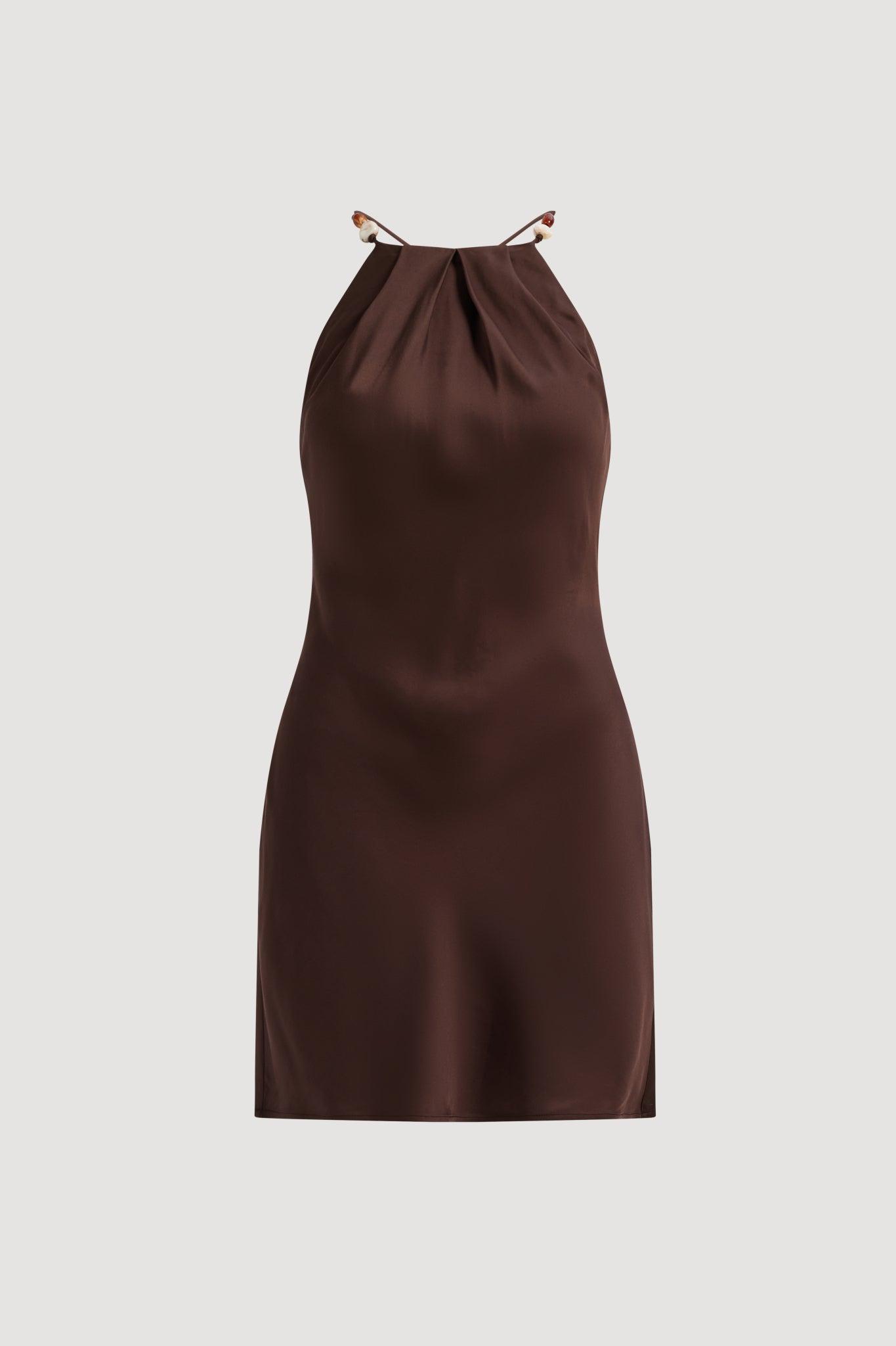 Roux Cross Back Mini Dress-CHOCOLATE / 4 Product Image