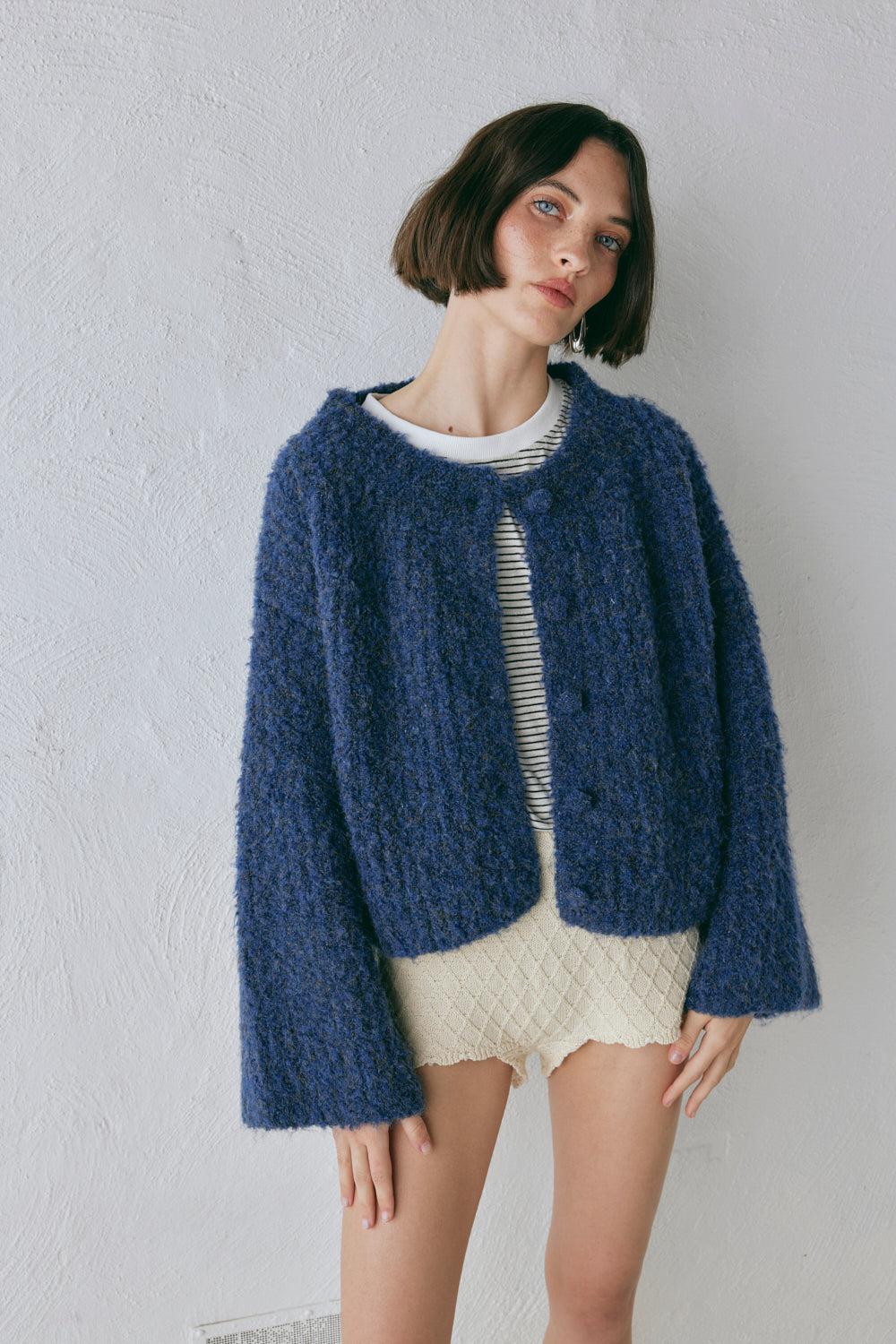 Lacy Knit Cardigan Marle Product Image