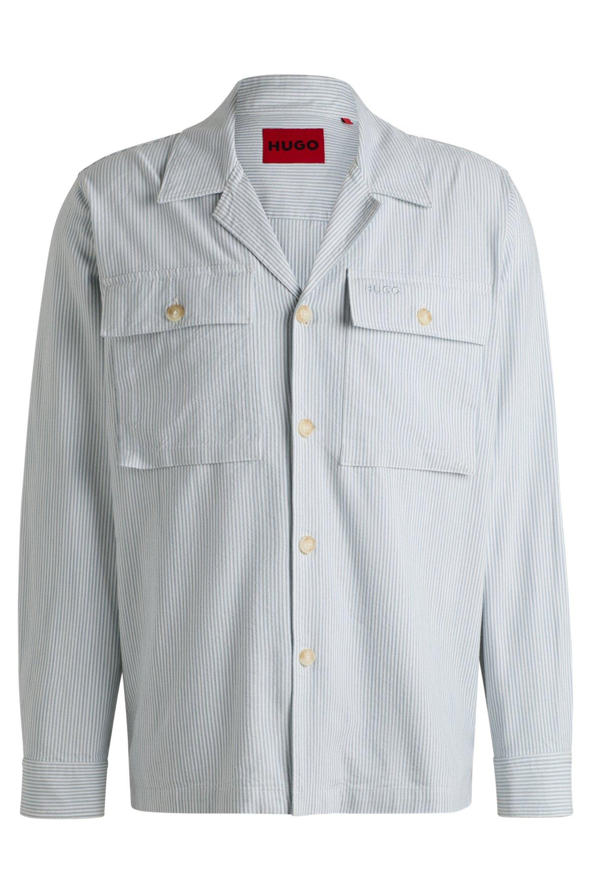 Oversize-fit overshirt in a striped Oxford cotton blend Product Image