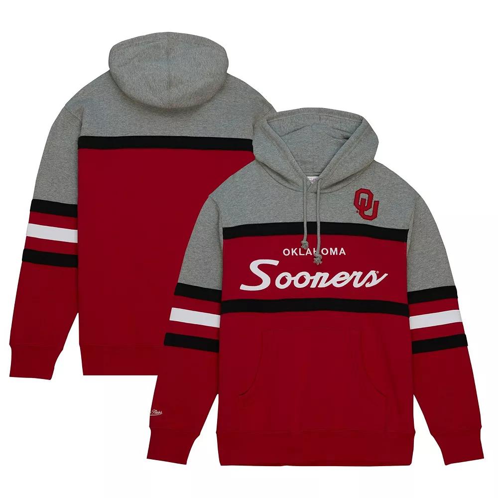 Men's Mitchell & Ness Red Oklahoma Sooners Head Coach Pullover Hoodie, Size: XL Product Image