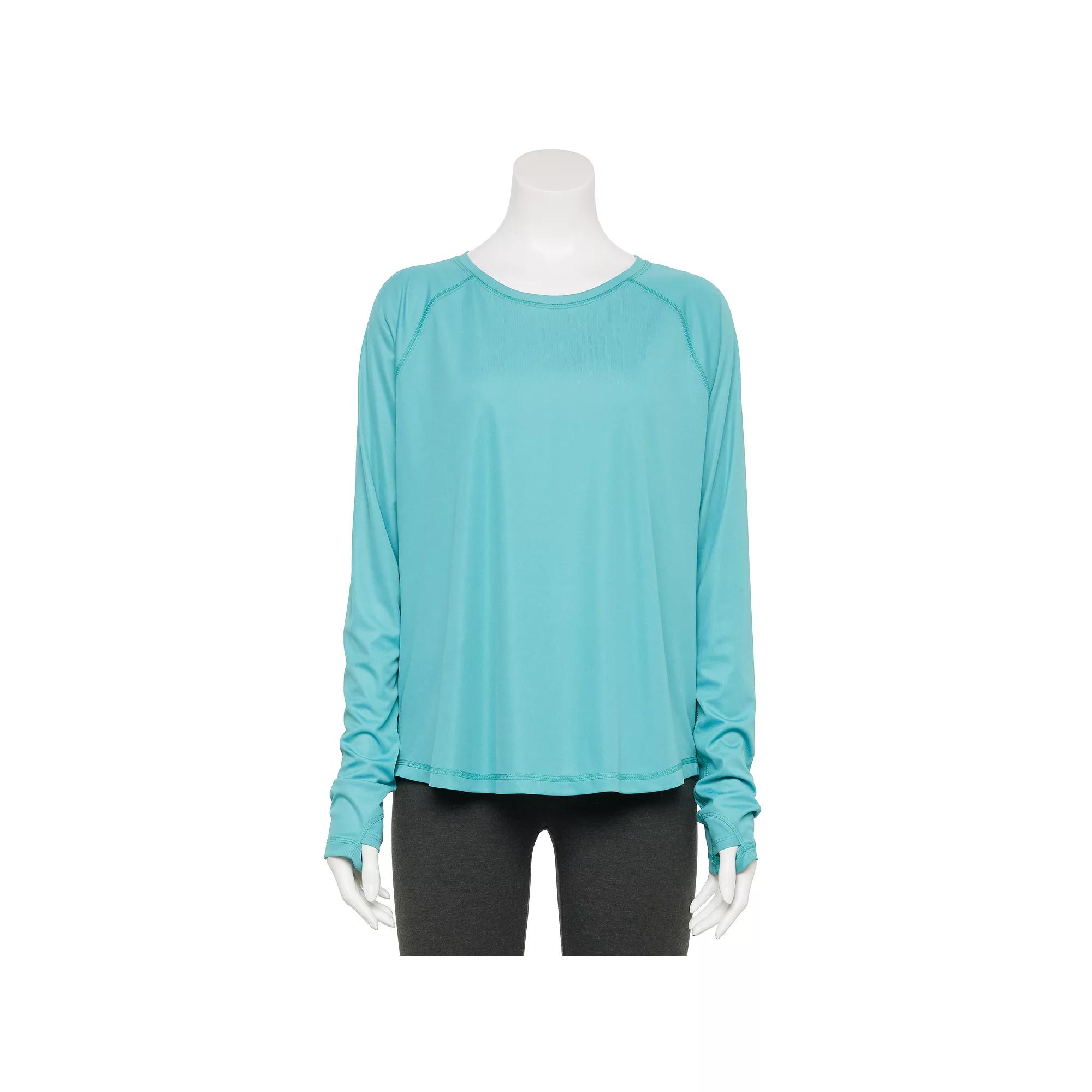 Women's Tek Gear® Dry Tek Long Sleeve Tee, Size: Medium, Solomon Product Image