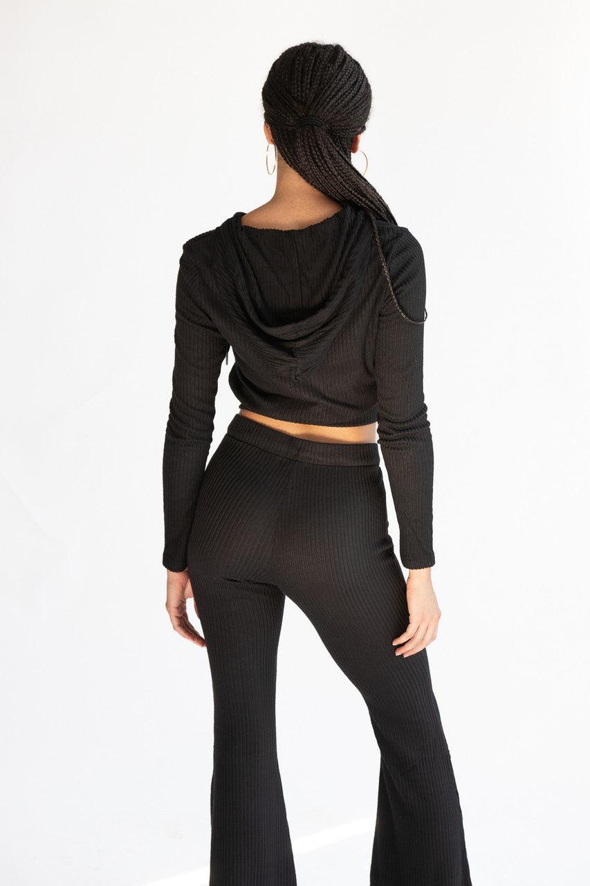 Wide Rib Crop Hoodie Product Image