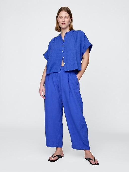 Cotton Gauze Easy Barrel Pants Product Image