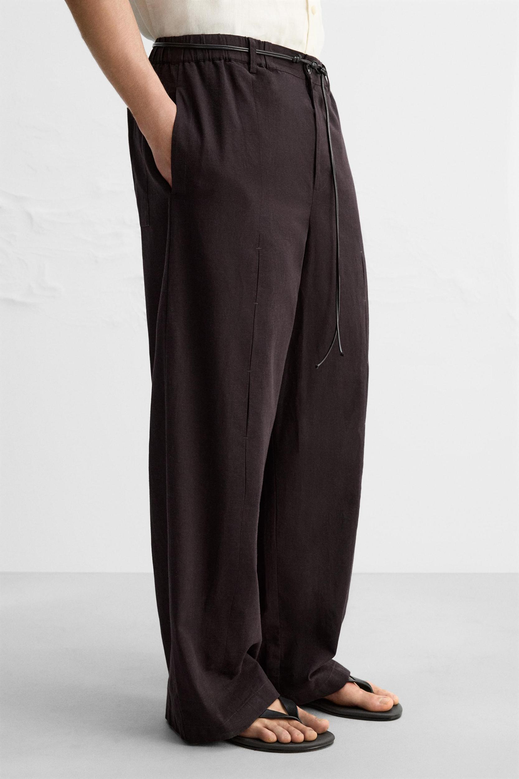 PLEATED COTTON - LINEN PANTS Product Image