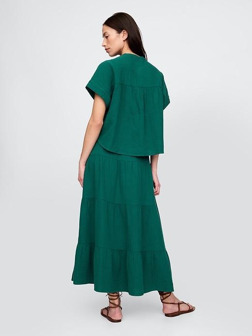 Cotton Gauze Tiered Maxi Skirt Product Image