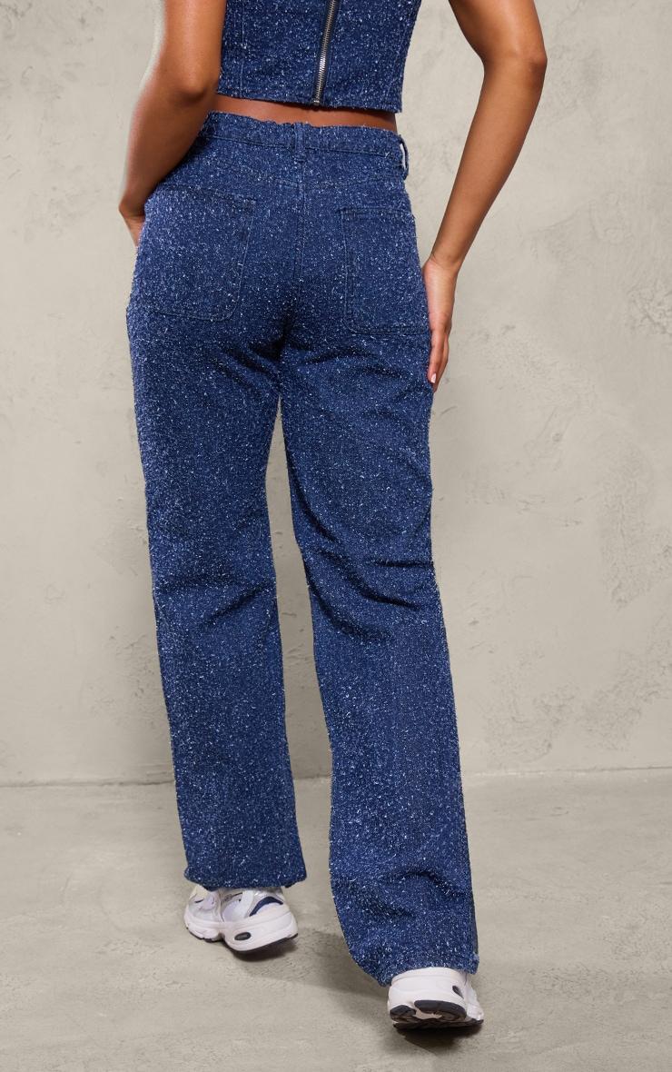 Indigo Bobble Denim High Waist Wide Leg Jean Product Image
