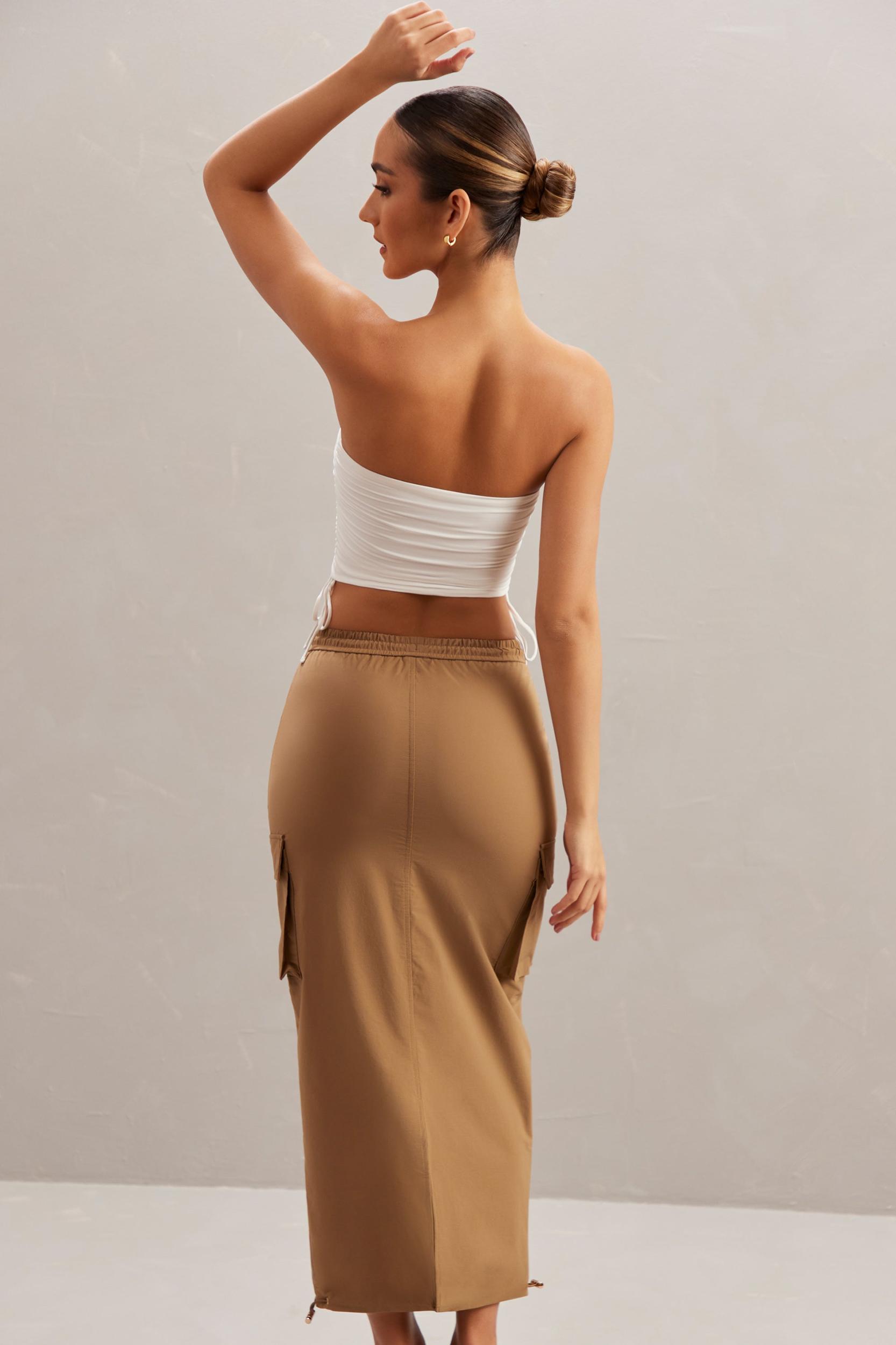 Cargo Maxi Skirt in Tan Product Image