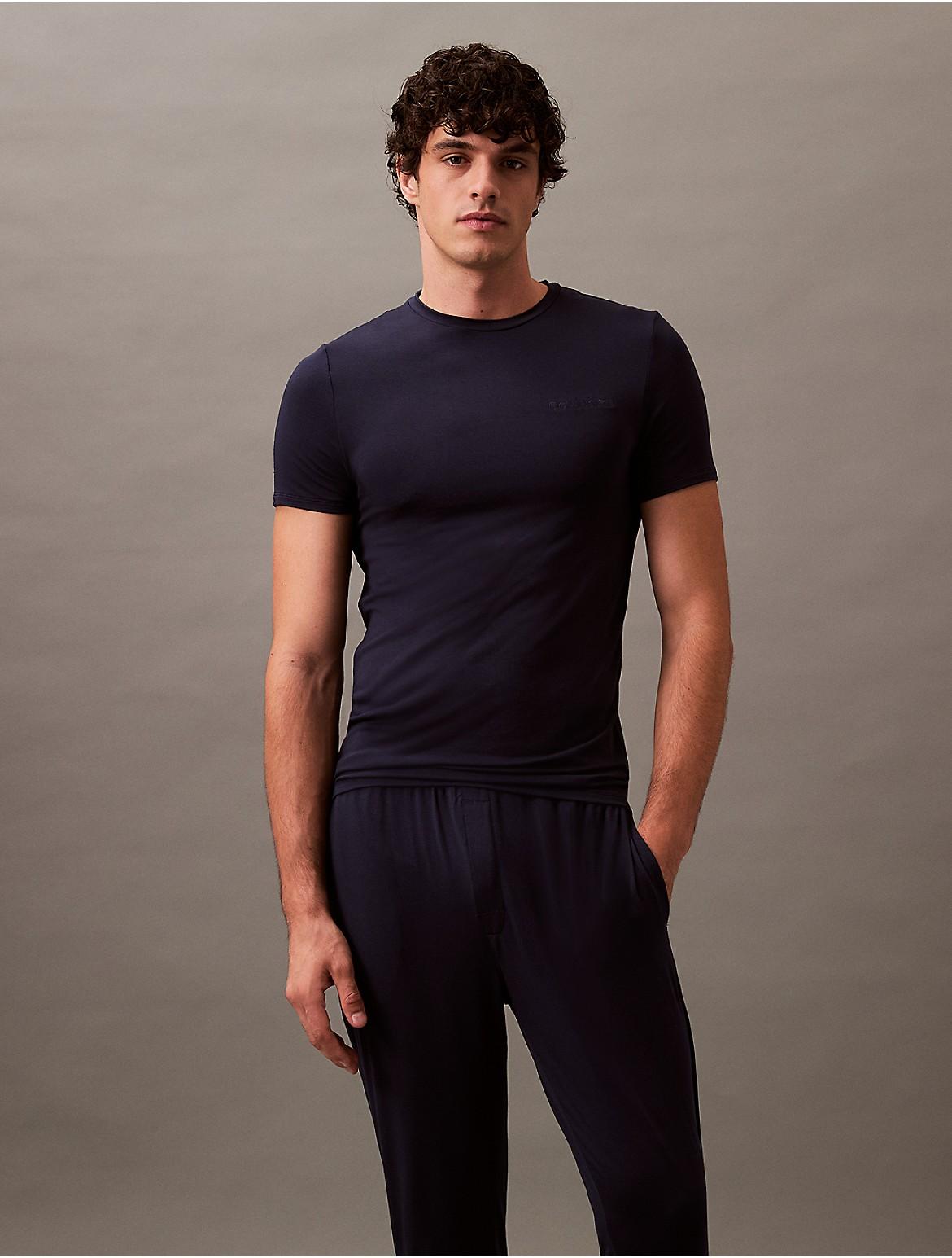 Calvin Klein Mens Ultra Soft Modal Crewneck Sleep T-Shirt - Navy Product Image