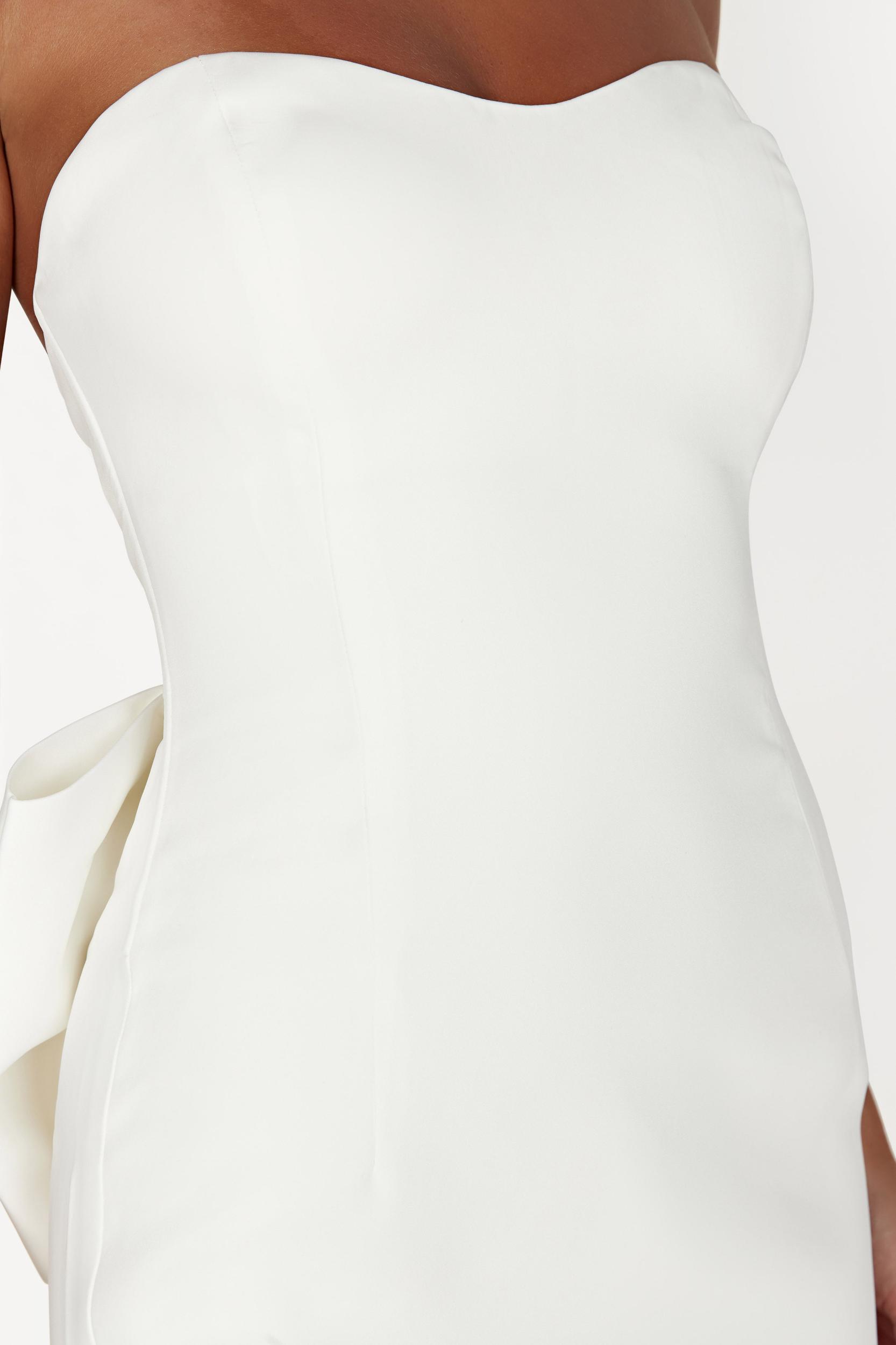 Meredith Strapless Bow Mini Dress - White Product Image