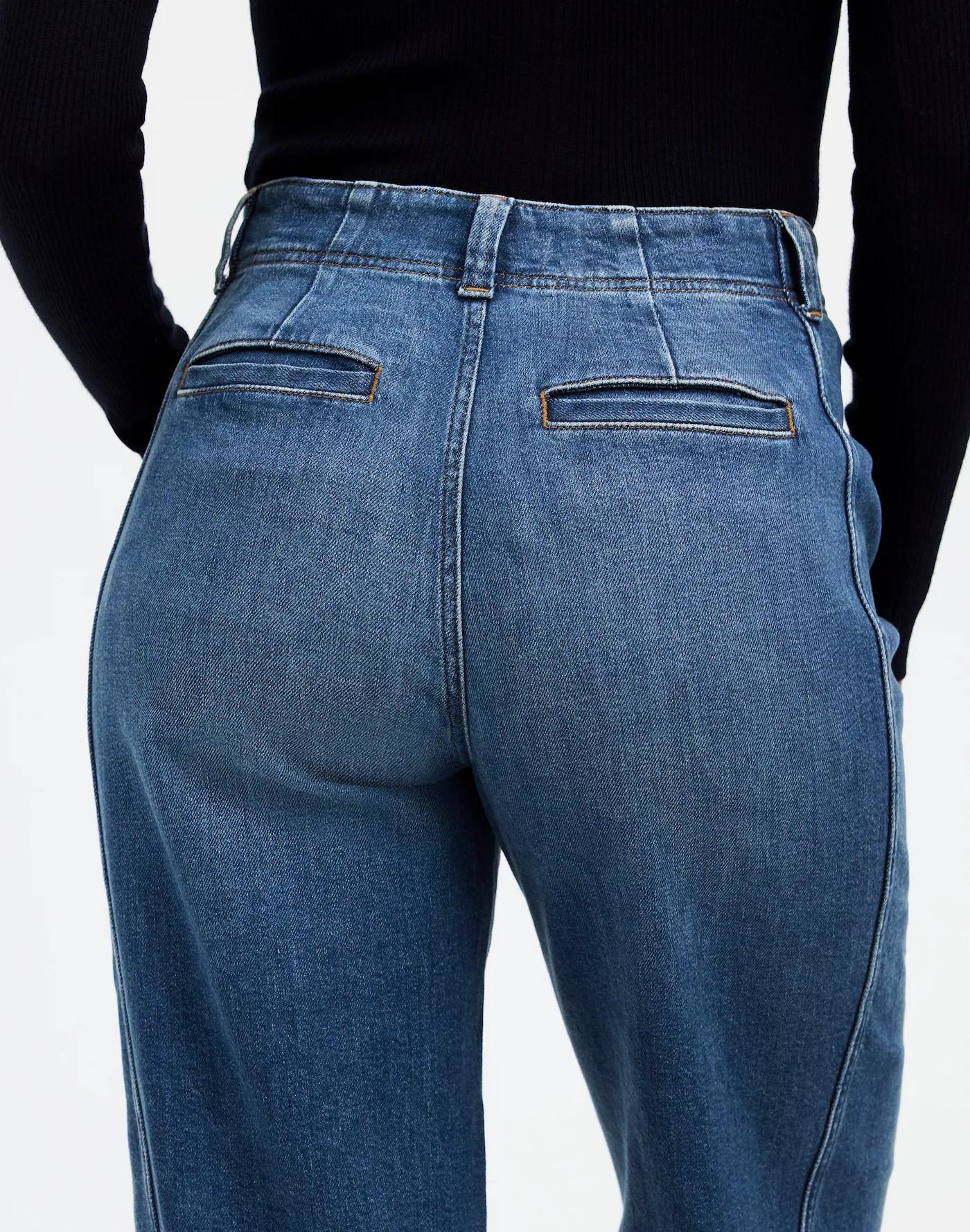 Curvy Tapered Denim Trousers in Calvert Wash Product Image