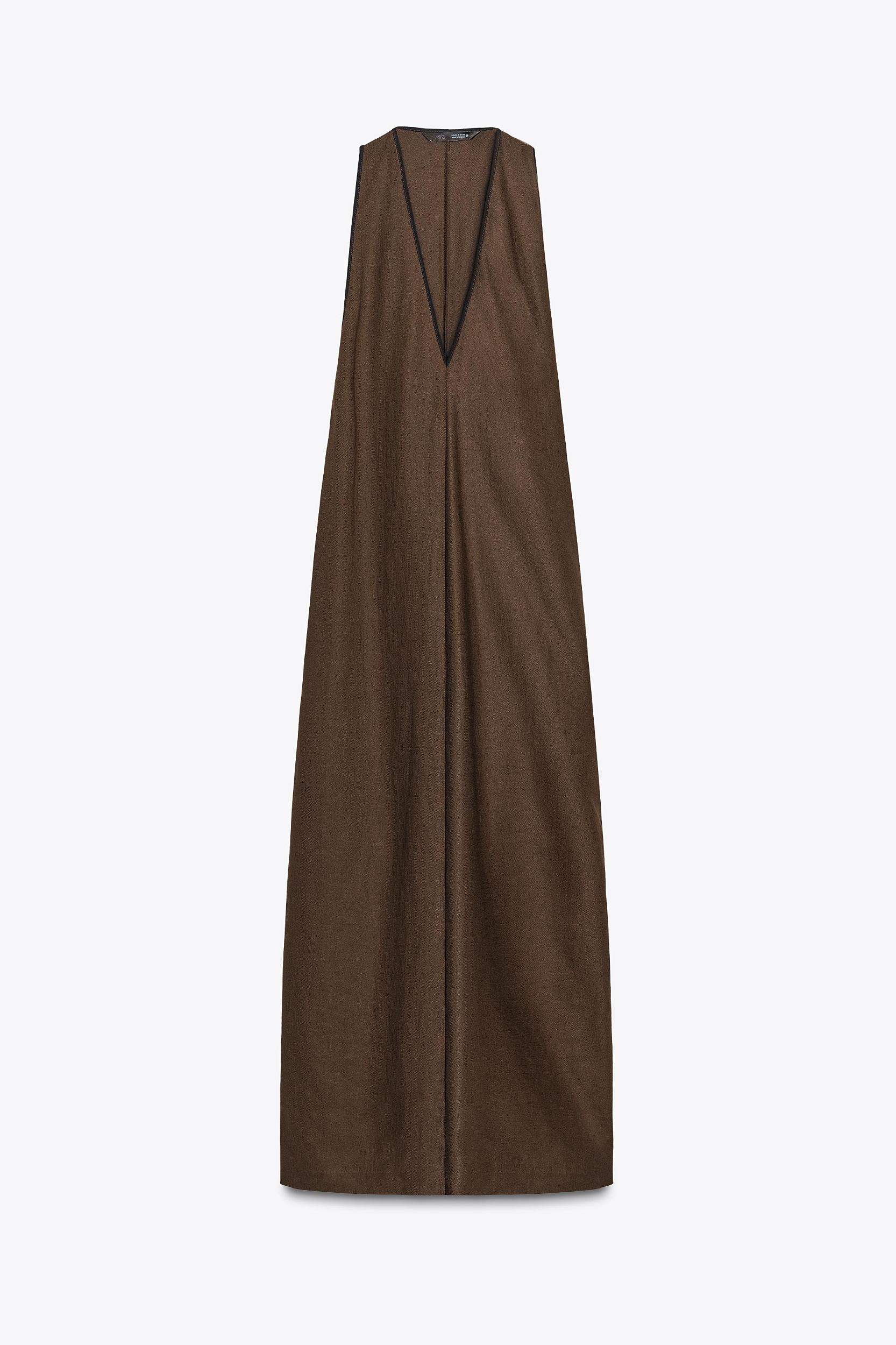 ZW COLLECTION LINEN BLEND MIDI DRESS Product Image