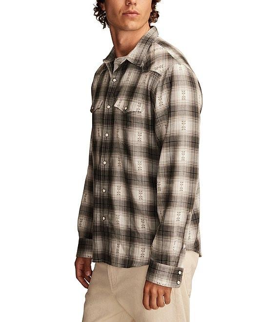 Lucky Brand Plaid Dobby Western Long Sleeve Shirt Product Image