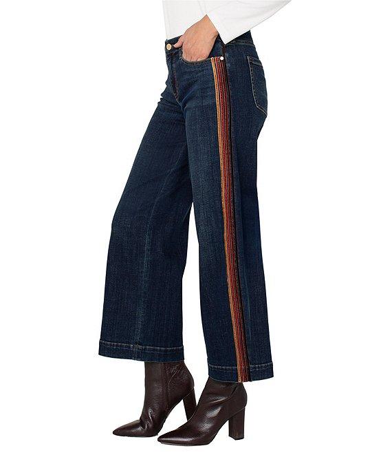 Liverpool Los Angeles Stretch Denim Stride Wide Leg Velvet Trim Jeans Product Image