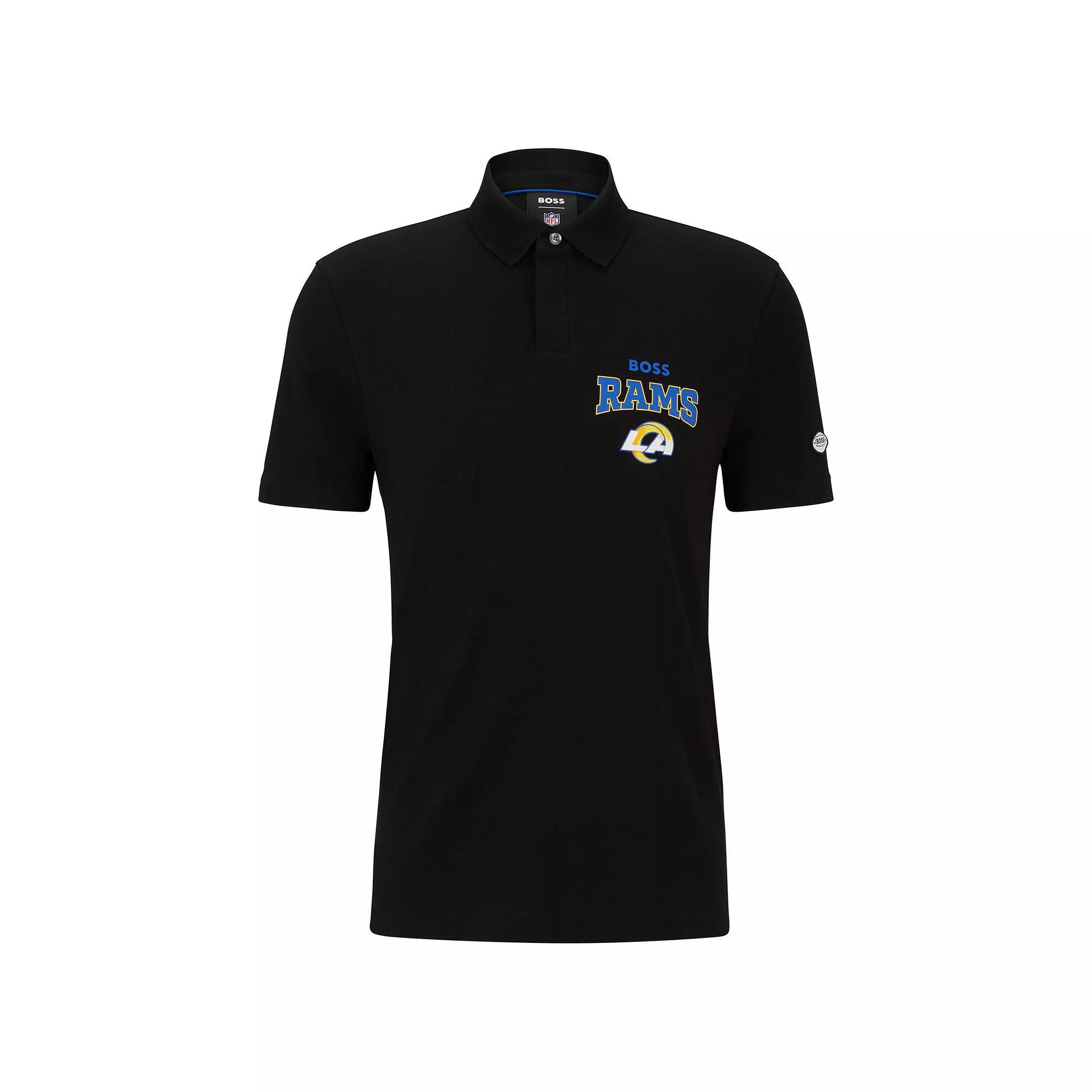 Men's BOSS X NFL Black/Royal Los Angeles Rams Punter Polo,  Product Image