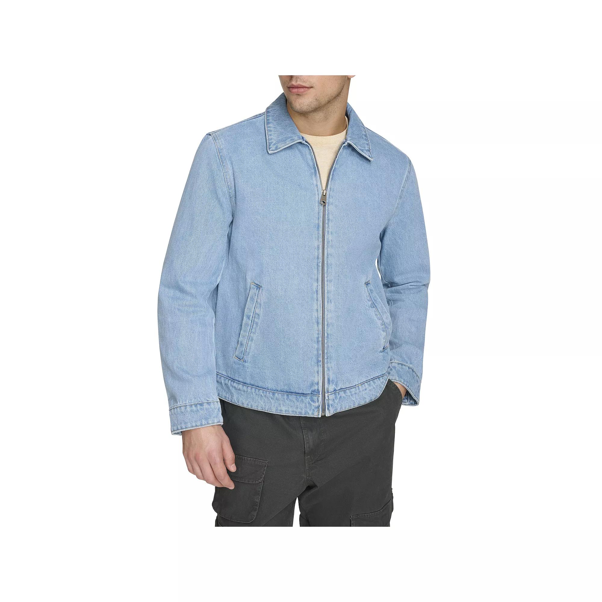 Mens Levis Denim Jacket with Laydown Collar Light Wash Blue Product Image