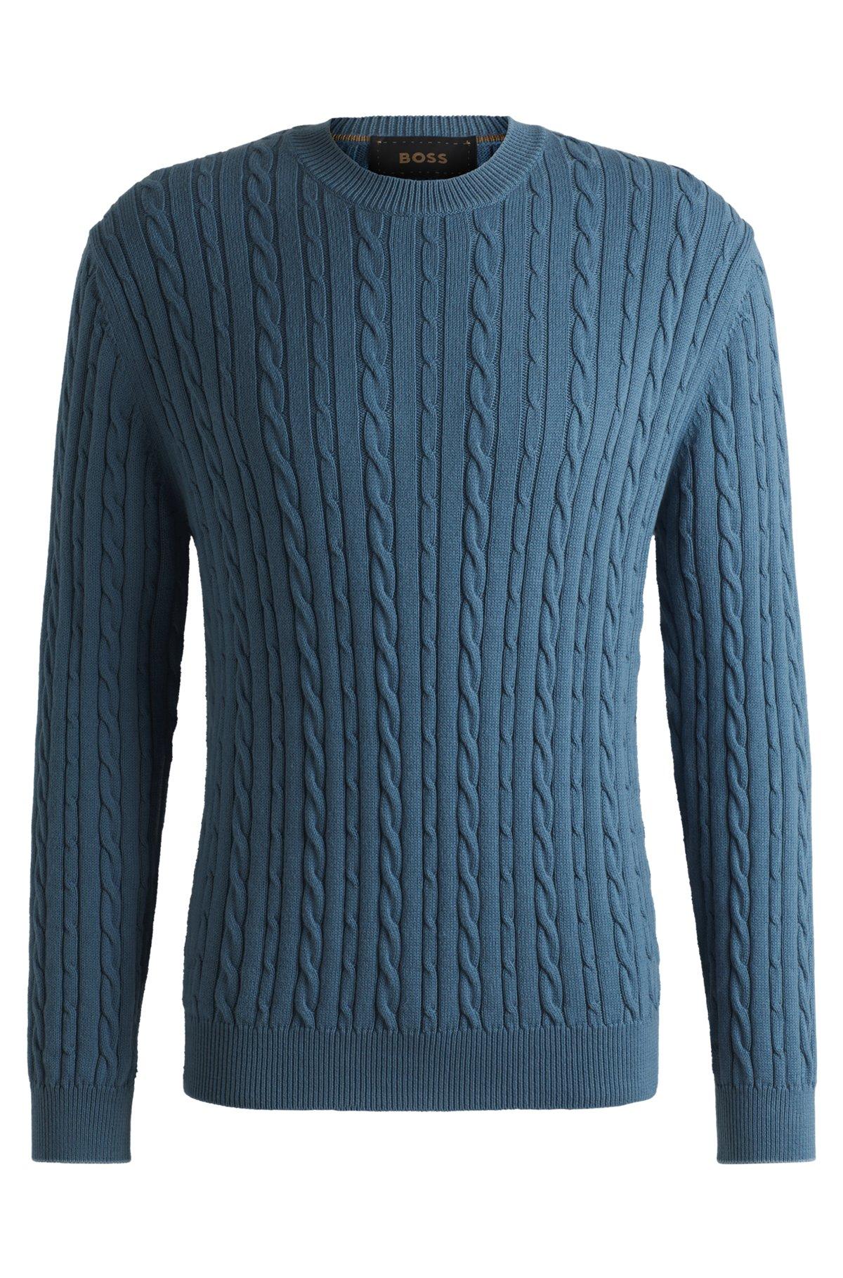 Relaxed-fit cable-knit sweater in cotton and cashmere Product Image