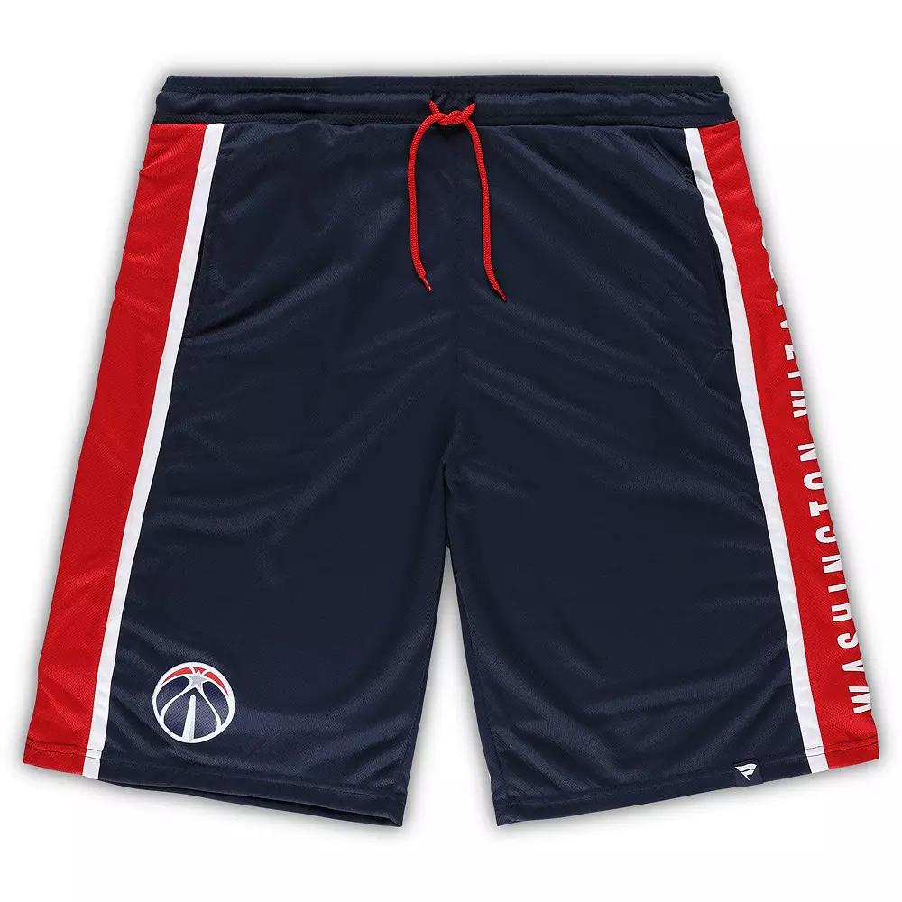 Men's Fanatics Branded Navy Washington Wizards Big & Tall Referee Iconic Mesh Shorts,  Product Image