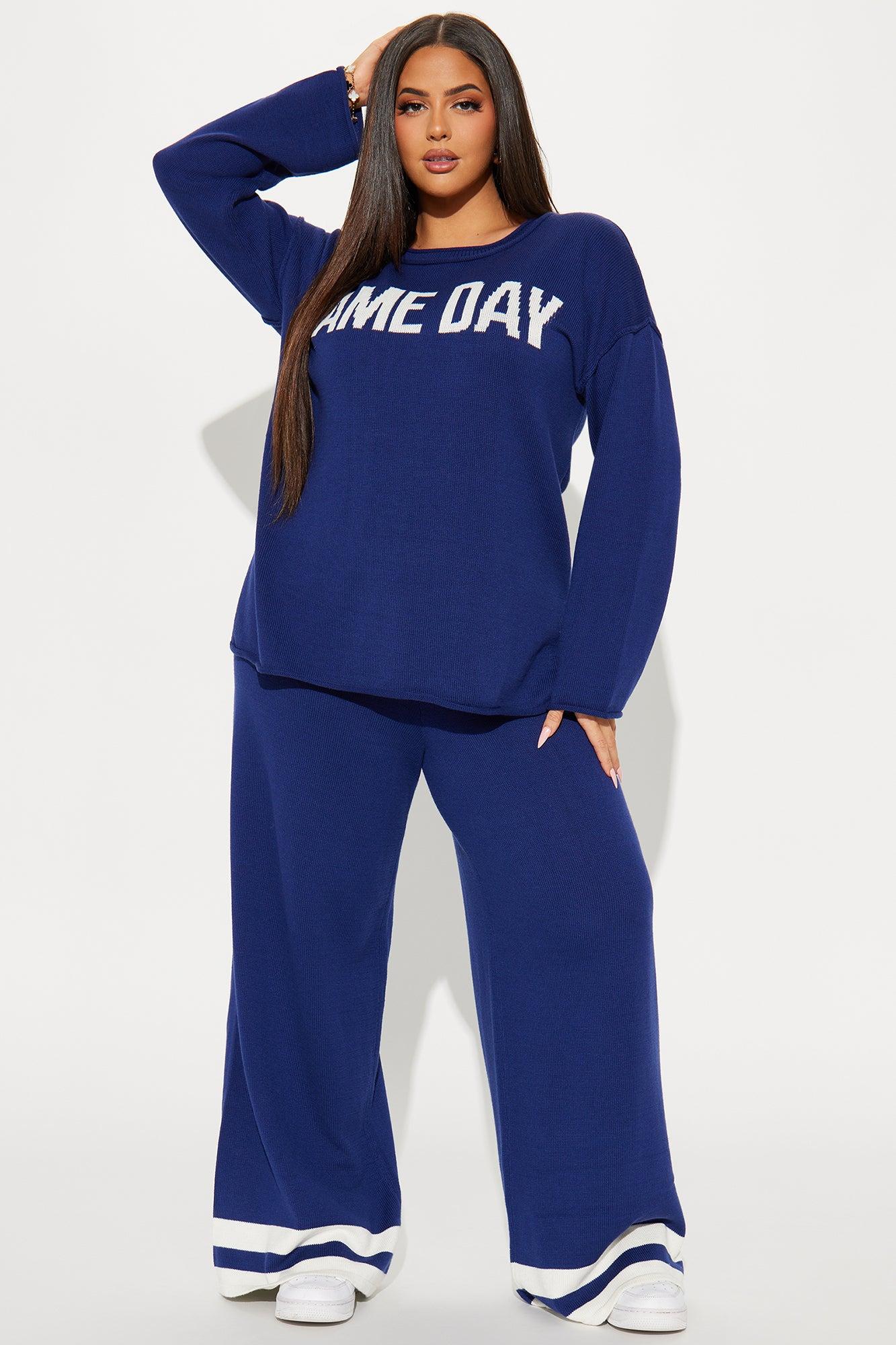 Game Day Sweater Pant Set - Navy Female Product Image