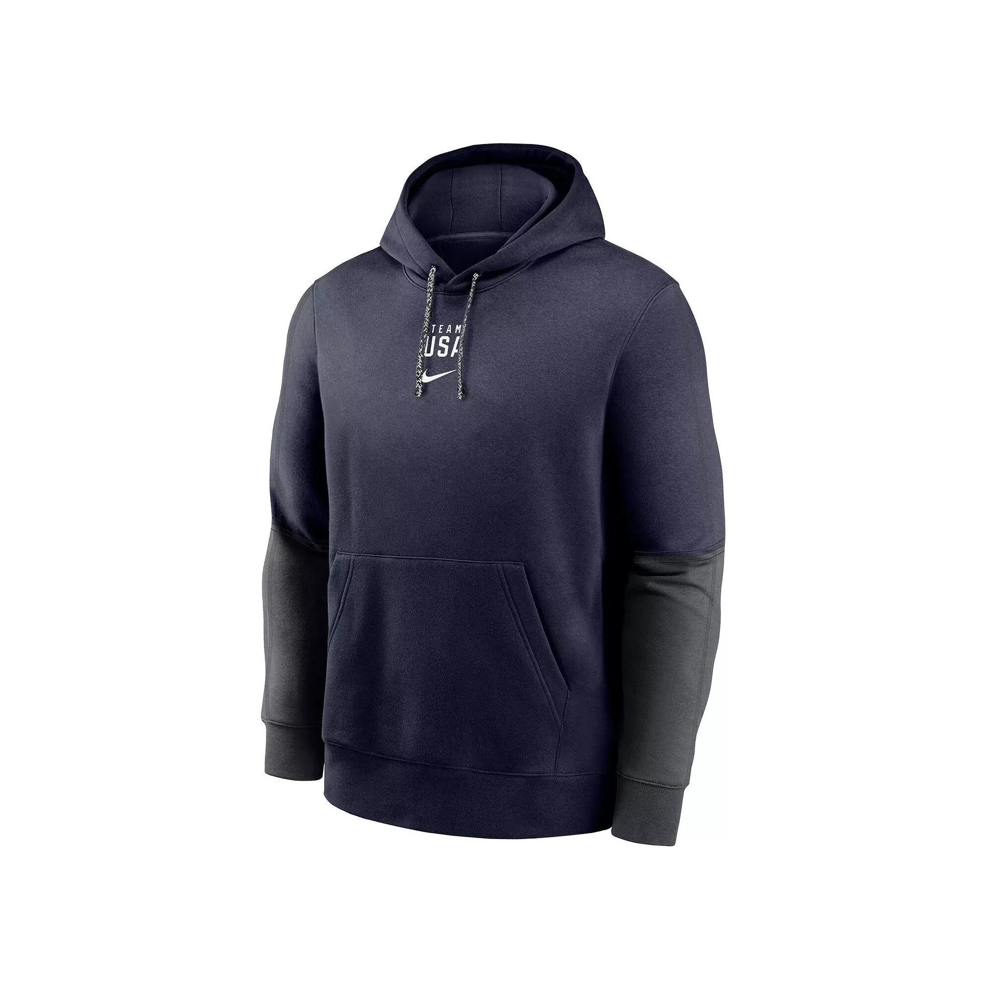 Youth Nike Navy Team USA Color-Block Pullover Hoodie, Boy's, Size: YTH Large, Usa Blue Product Image