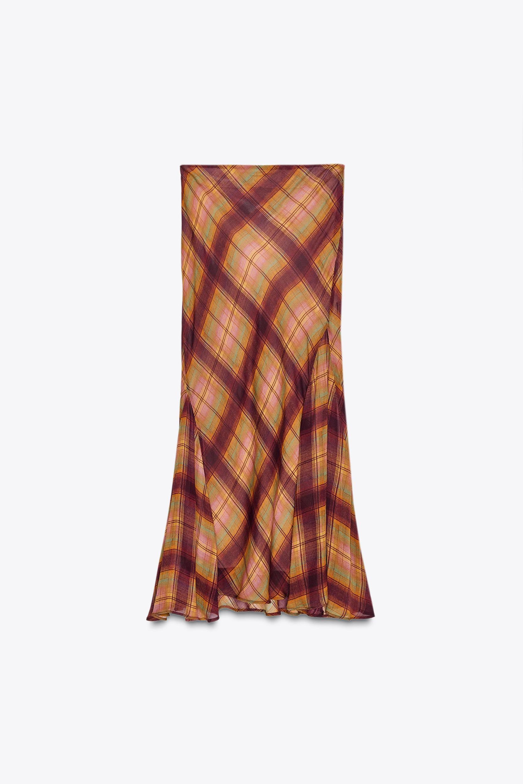 ZW COLLECTION PLAID MAXI SKIRT Product Image