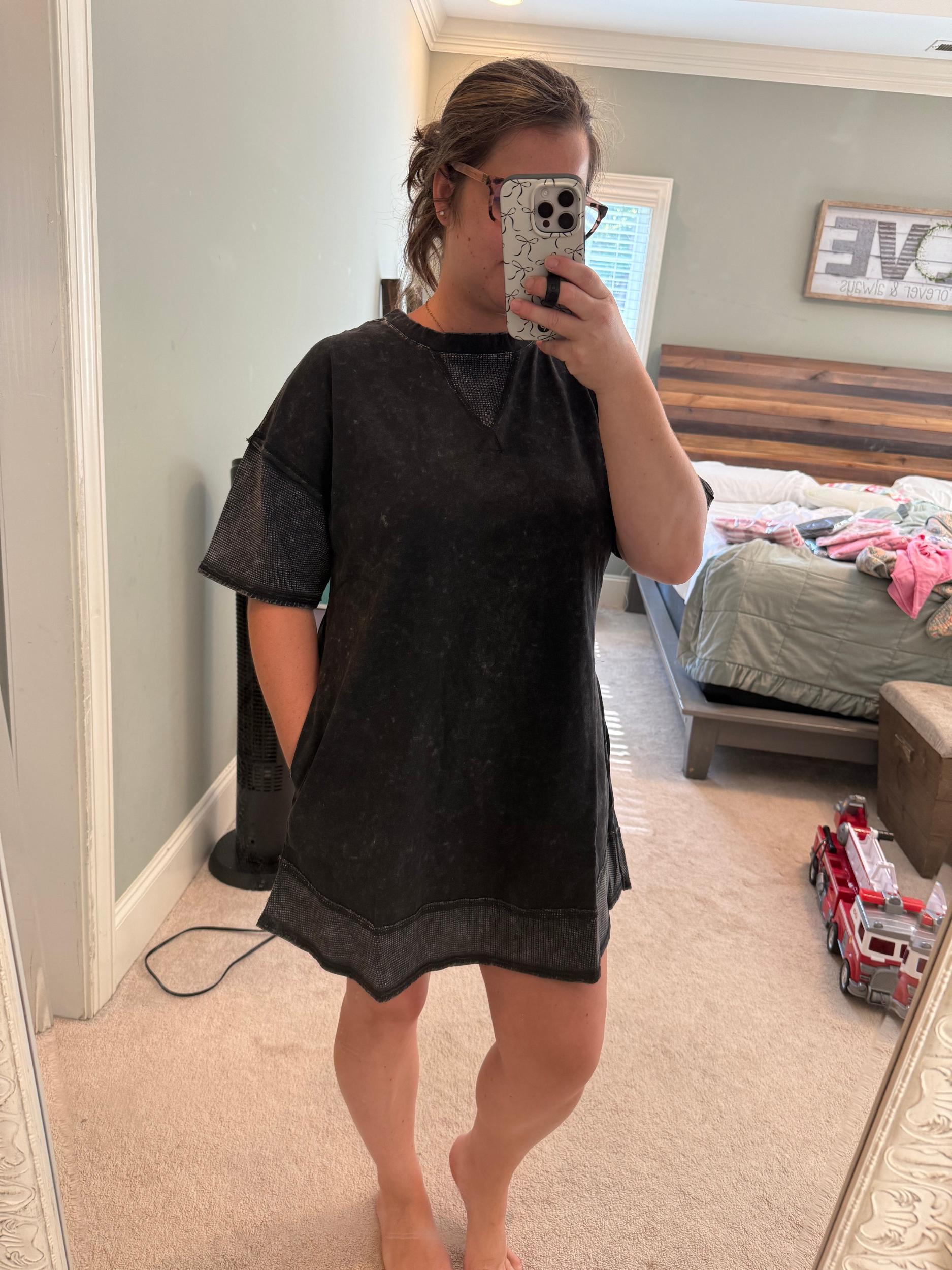 Mineral Washed Dress- Pink Product Image