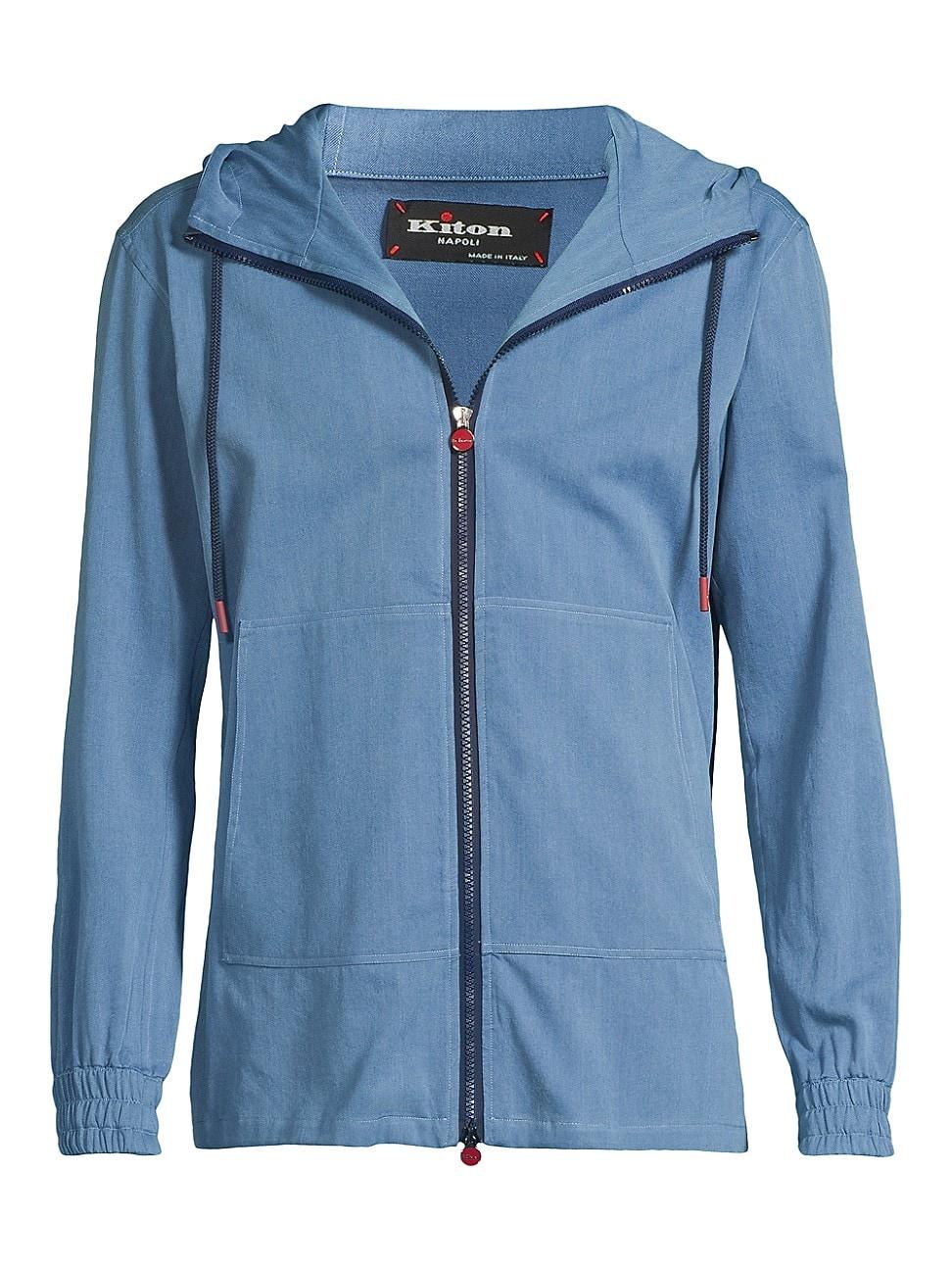Mens Chambray Zip-Front Hoodie Product Image