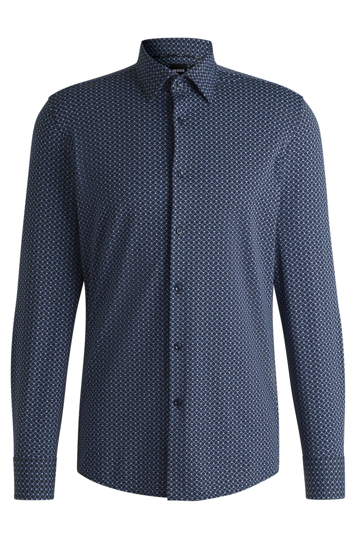 Slim-fit shirt in printed performance-stretch material Product Image