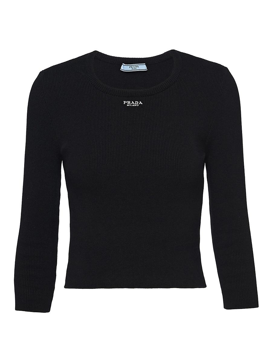 Ribbed Logo-Embroidered Slim Sweater Product Image