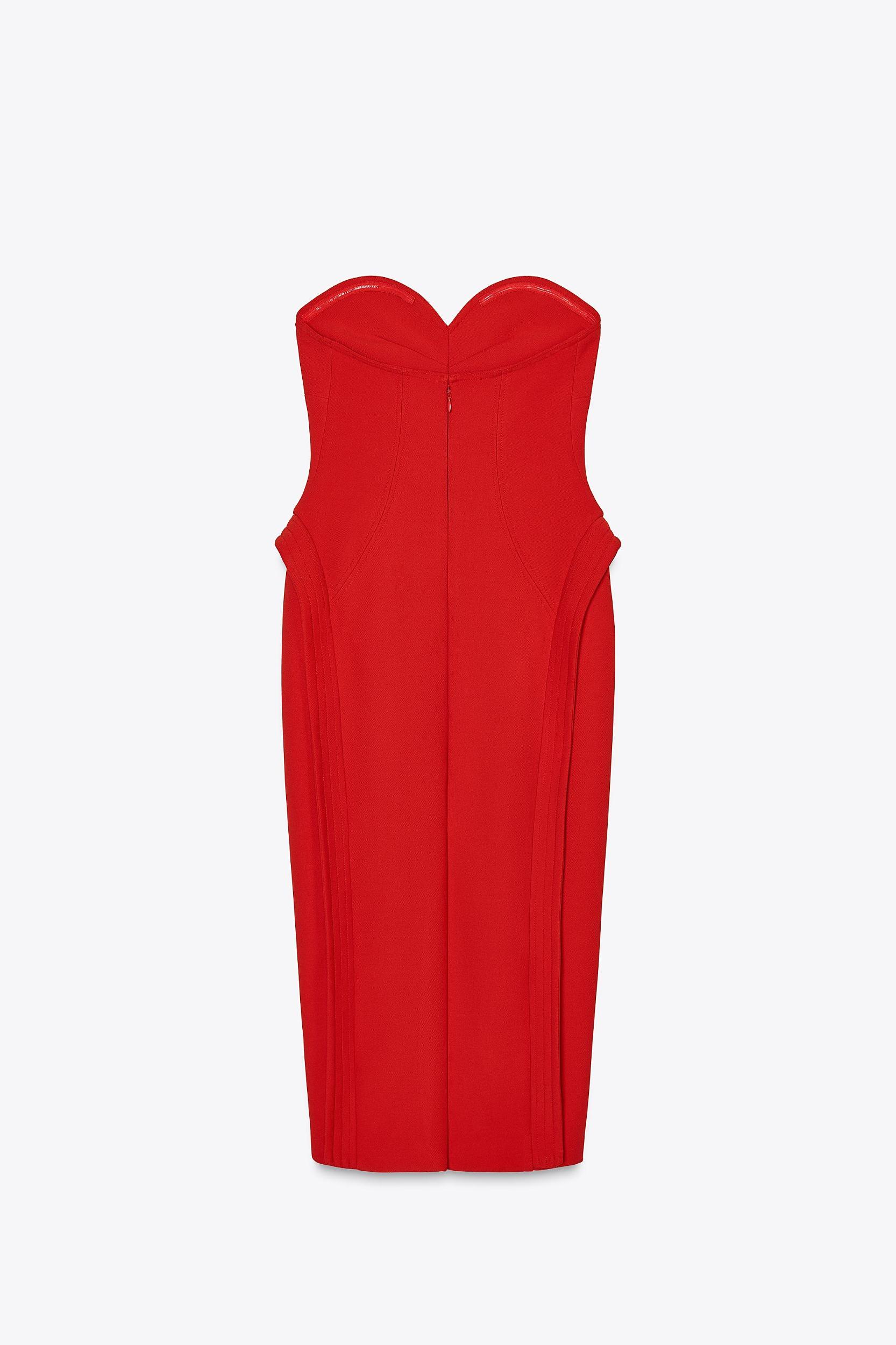 SWEETHEART NECKLINE MIDI DRESS Product Image