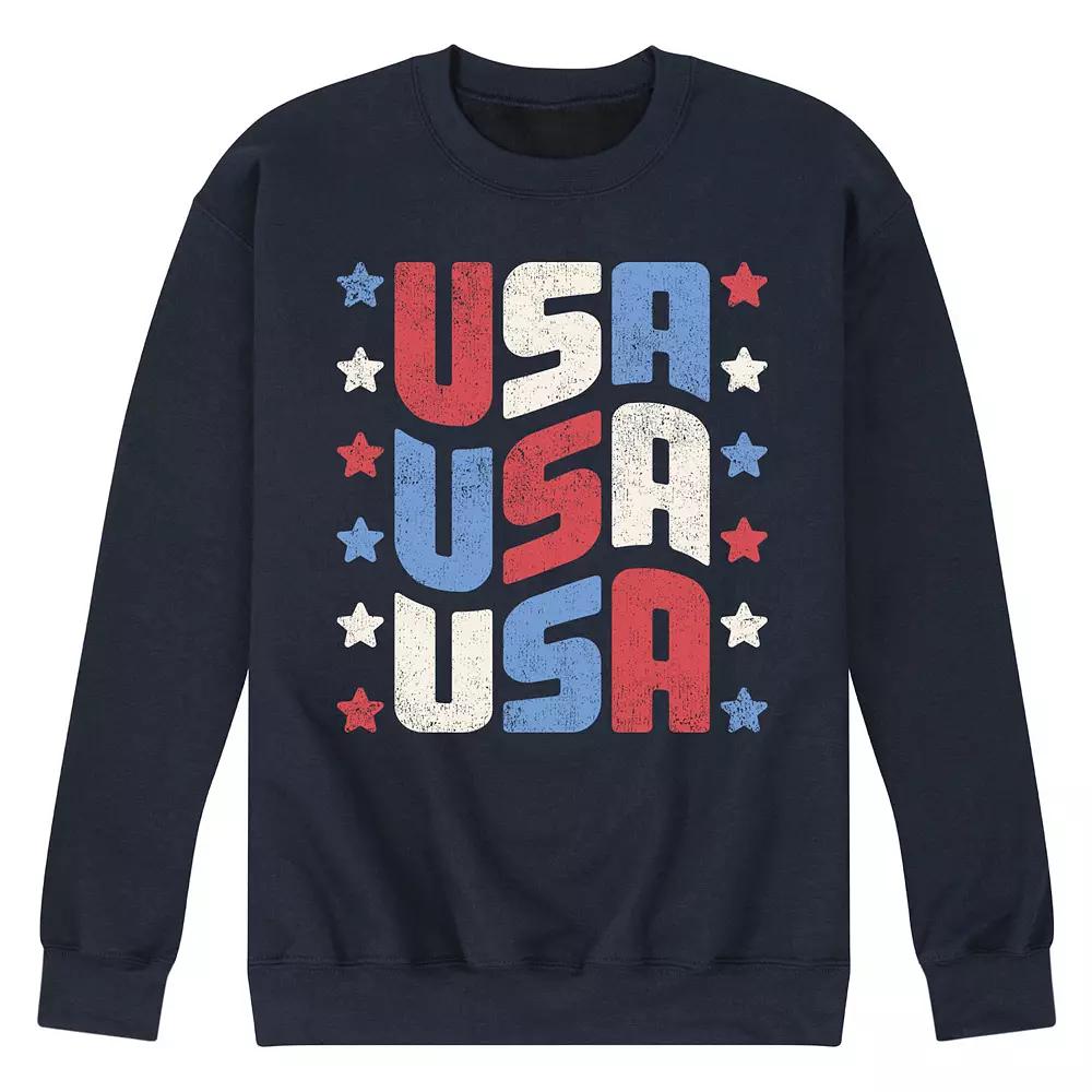 Men's USA Stacked Fleece Sweatshirt,  Product Image