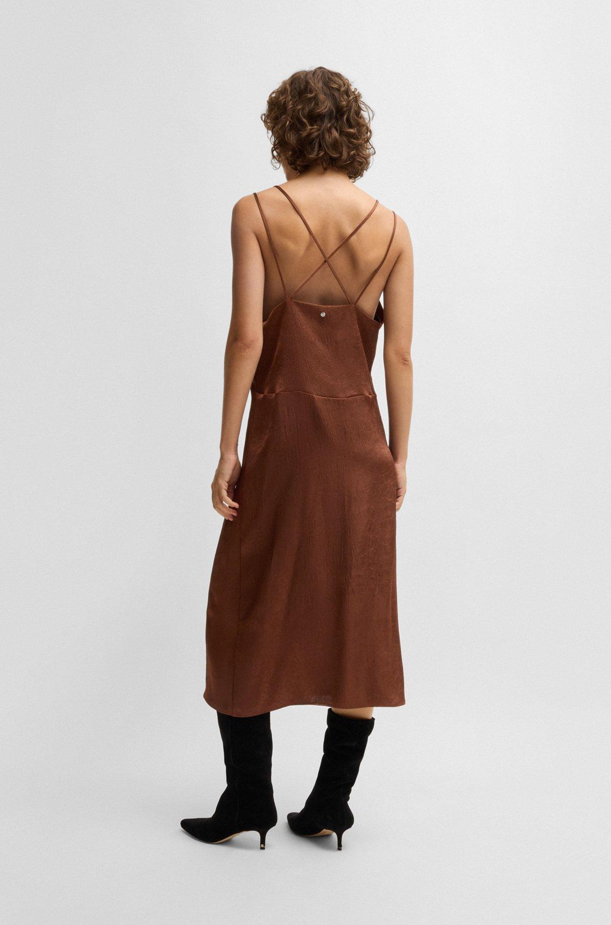 Strappy dress in crinkle satin Product Image