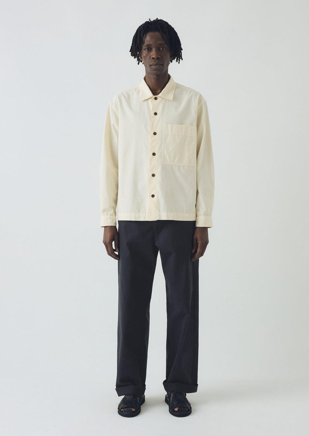 Garment Dyed Oxford Shirt | Ecru Product Image