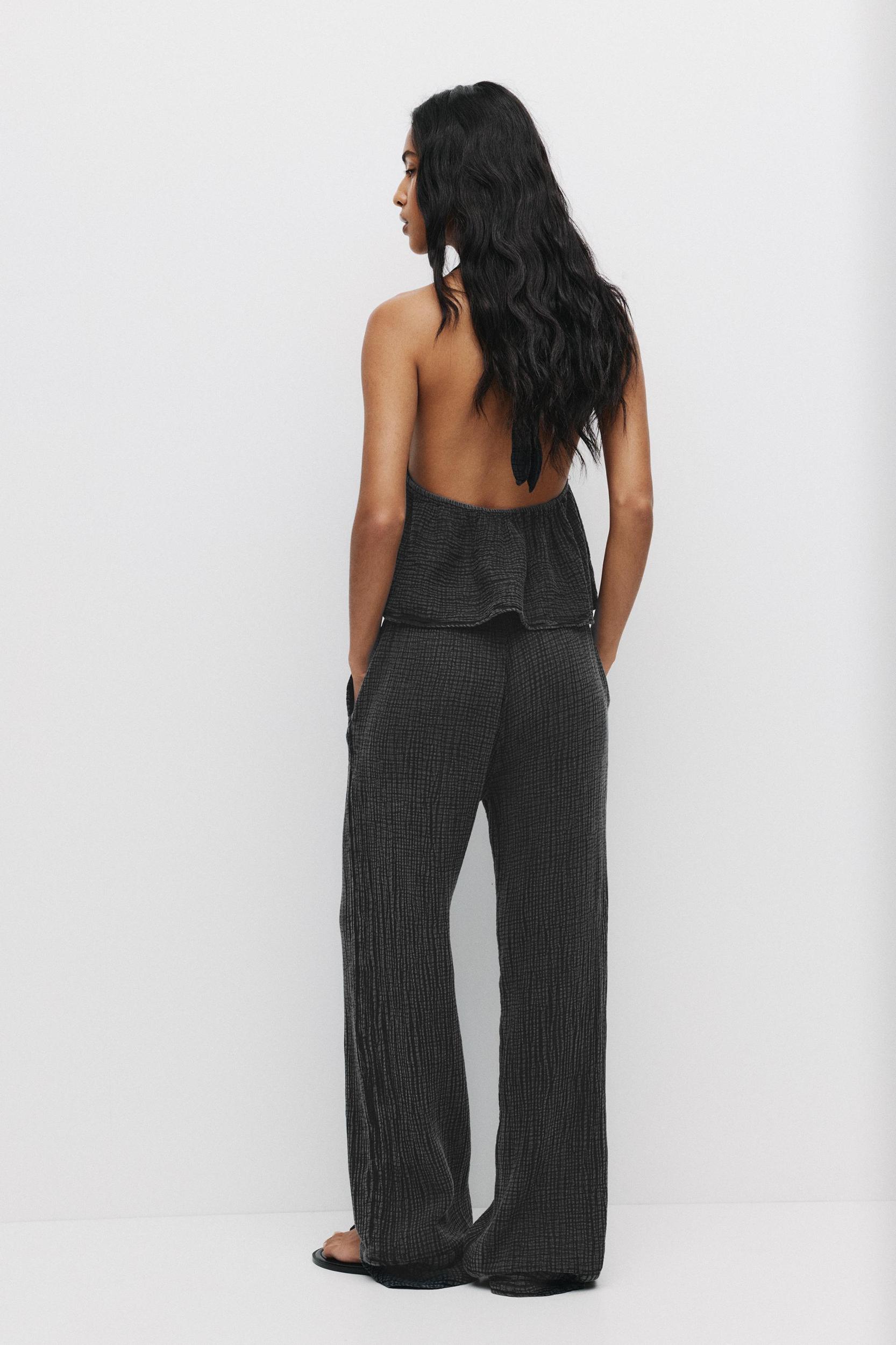 Textured rustic halter top Product Image