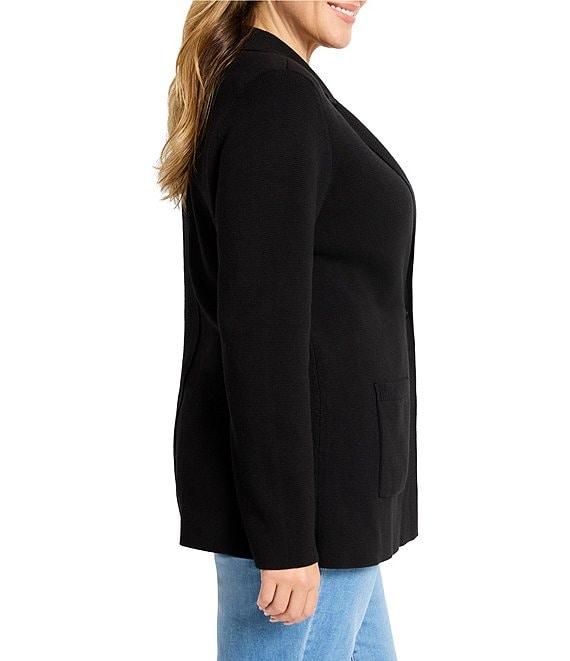 NIC + ZOE Plus Size Elegant Knit Notch Lapel Long Sleeve Blazer Product Image