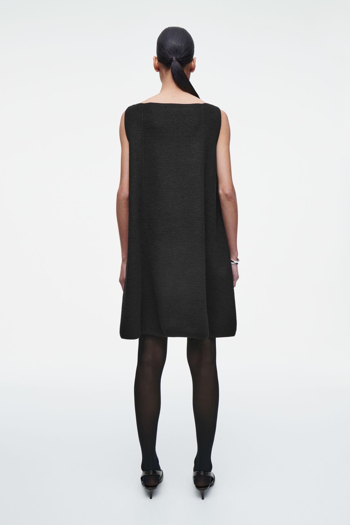 PANELED WOOL SHIFT DRESS Product Image