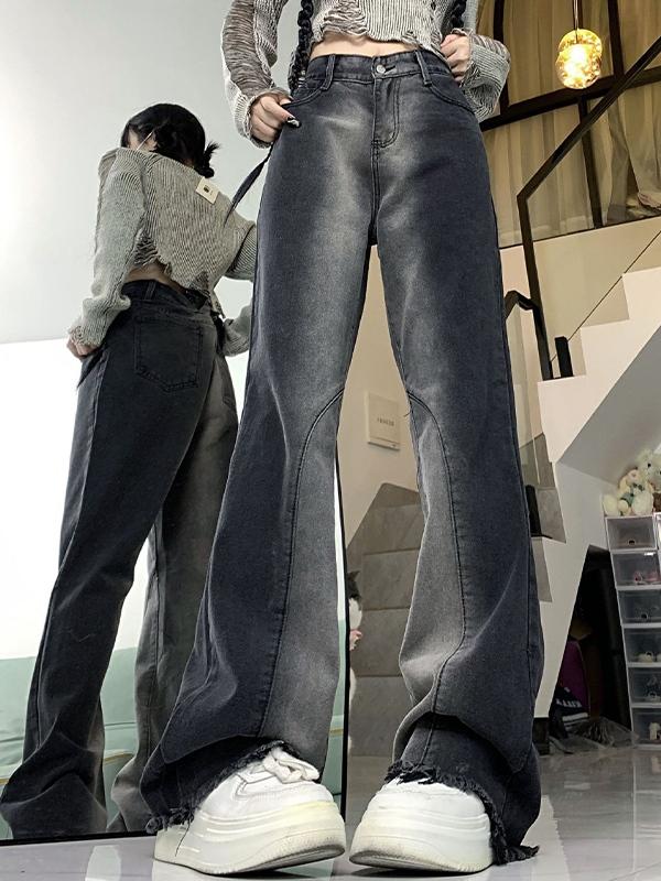 Vintage Ombre Raw Trim Boyfriend Jeans Product Image
