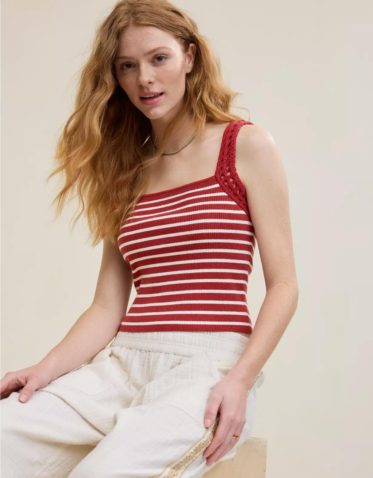Aerie Crochet Sweater Tank Top Product Image
