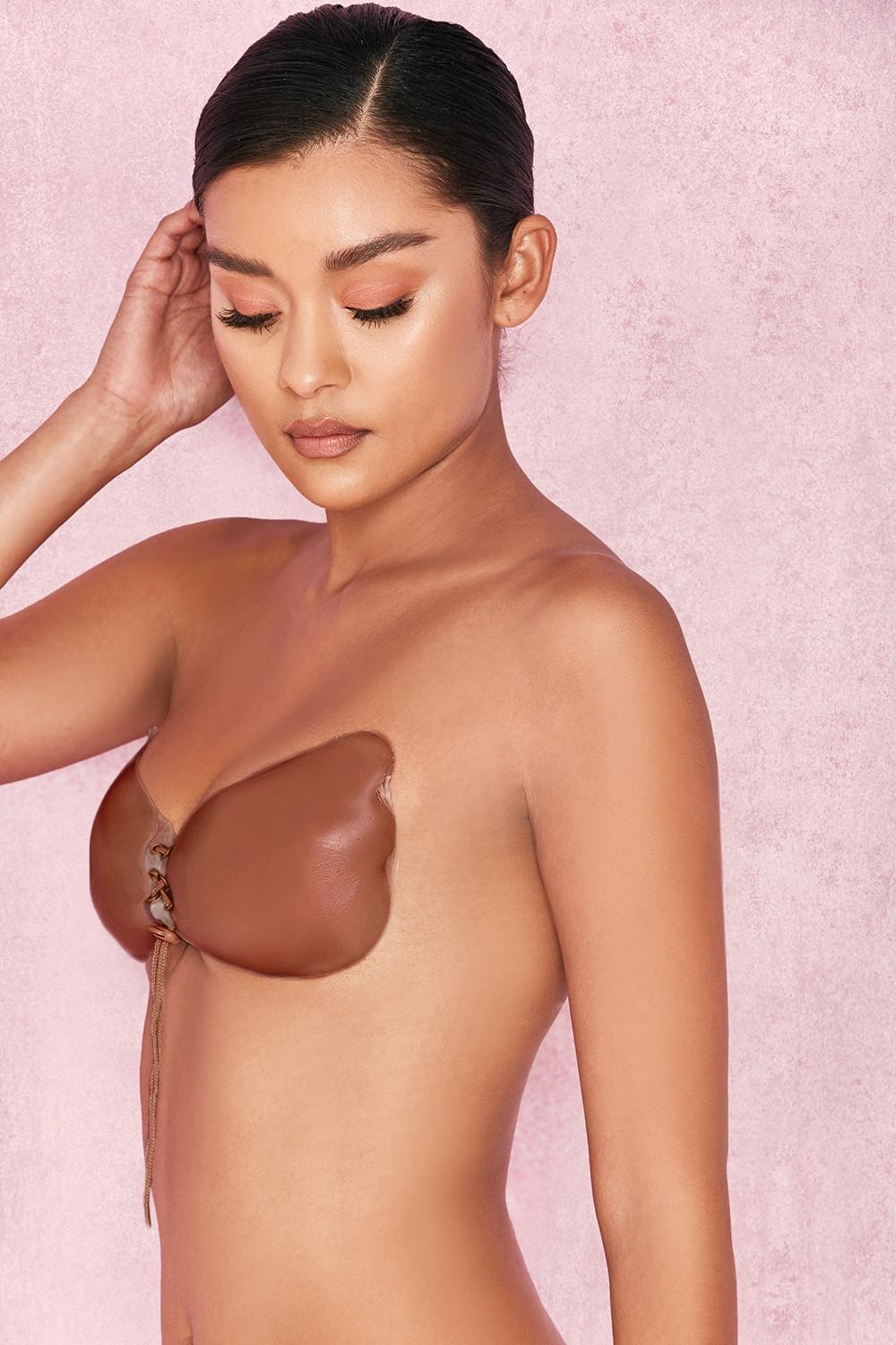  silicon push up invisible bra - caramel Product Image