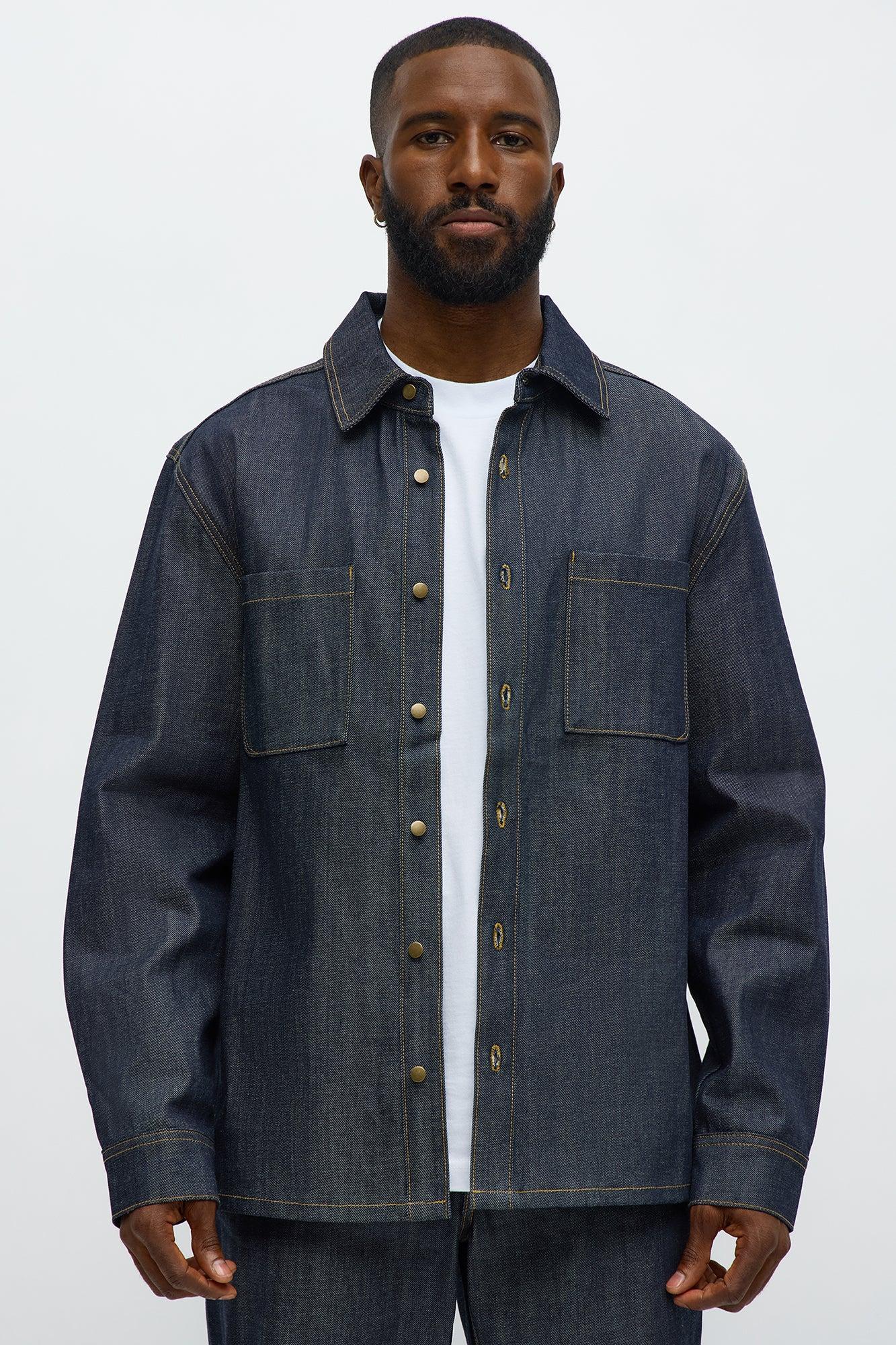 Raw Selvedge Work Denim Shirt - Indigo Male Product Image