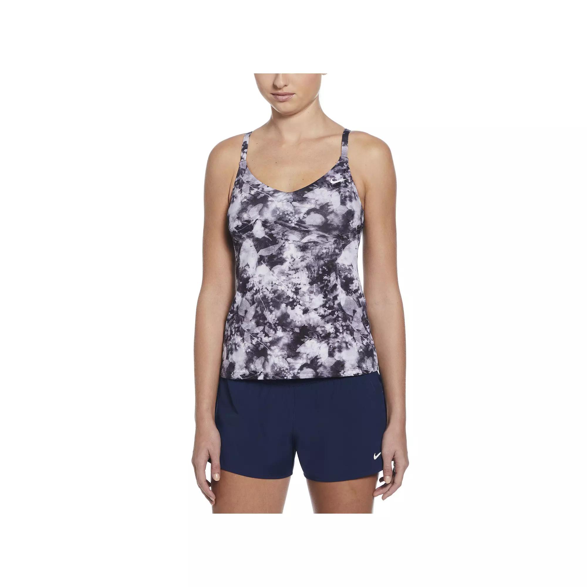 Womens Nike Floral Tie Dye V-Neck Tankini Swim Top Product Image