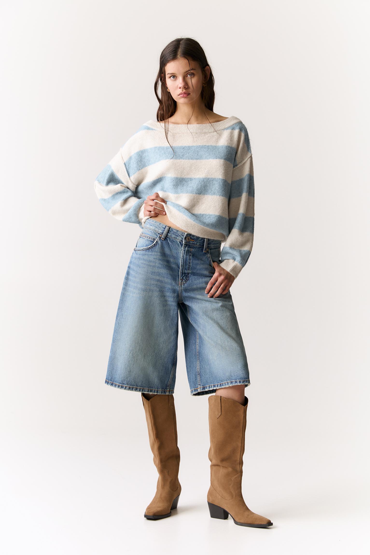 Boatneck knit sweater Product Image