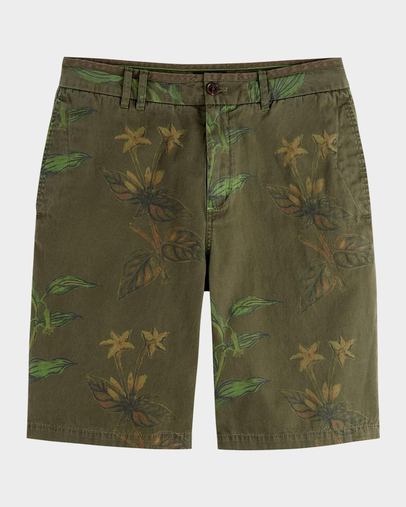 Men's Printed Cotton Relaxed-Fit Shorts Product Image