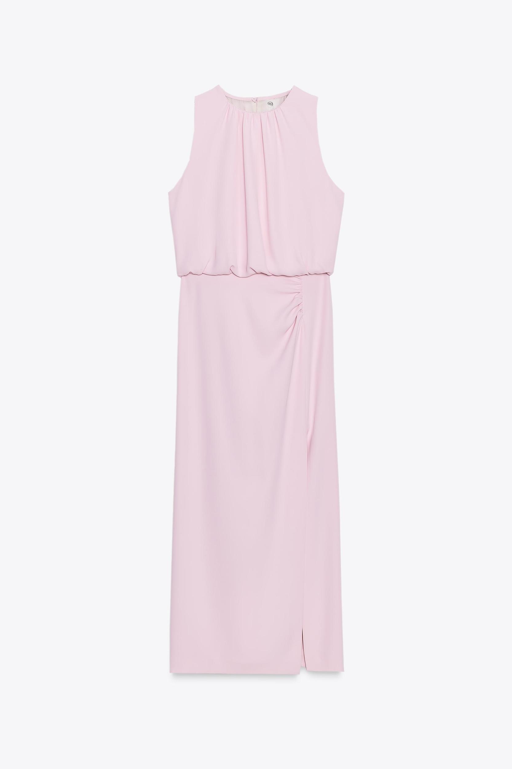RUCHED WAIST MIDI DRESS Product Image
