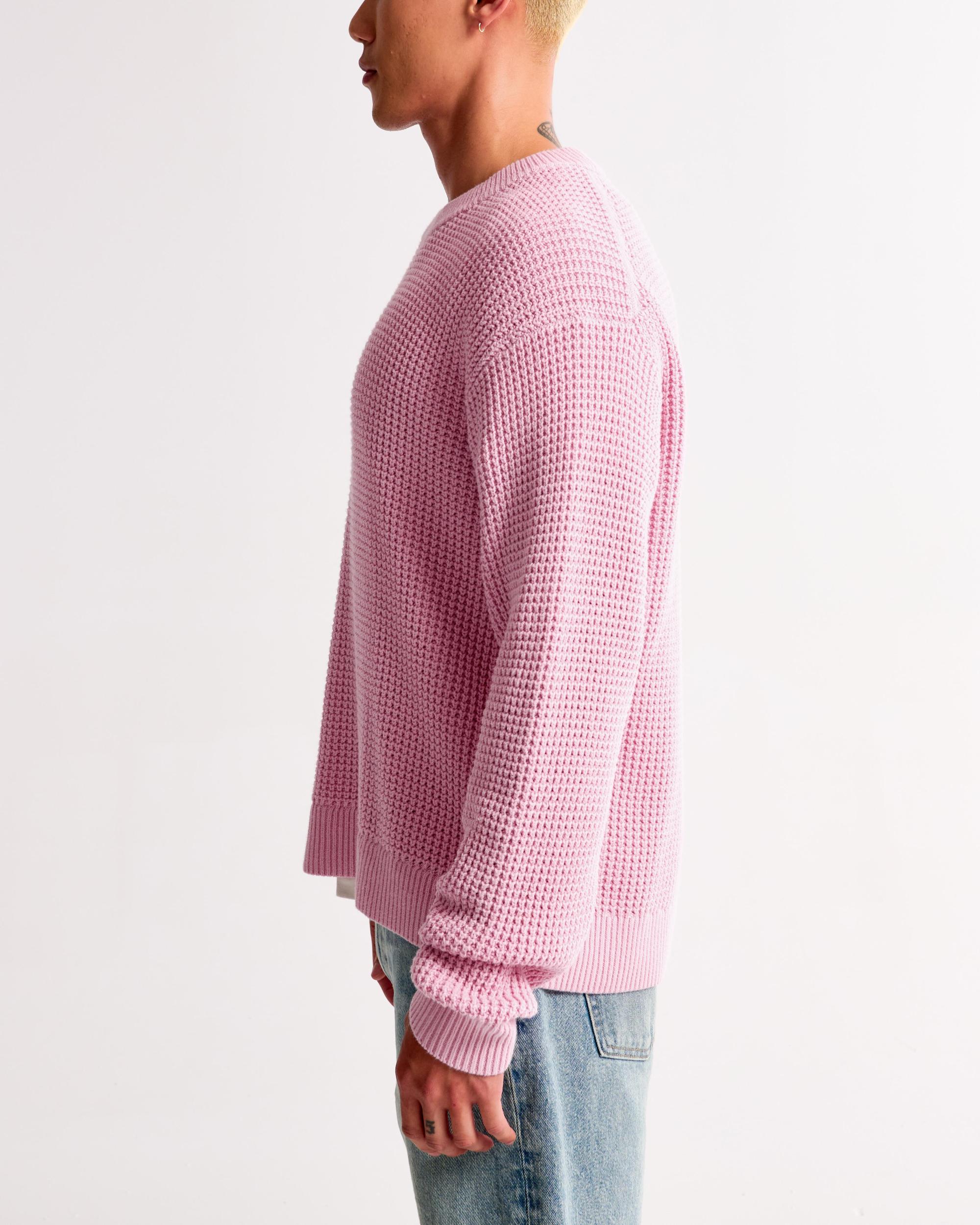 Oversized Waffle Crew Sweater Product Image