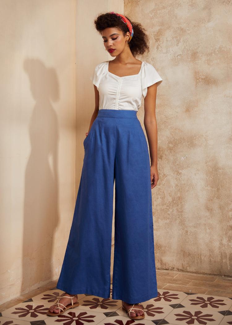 Double Pleat Wide Leg Pants Product Image