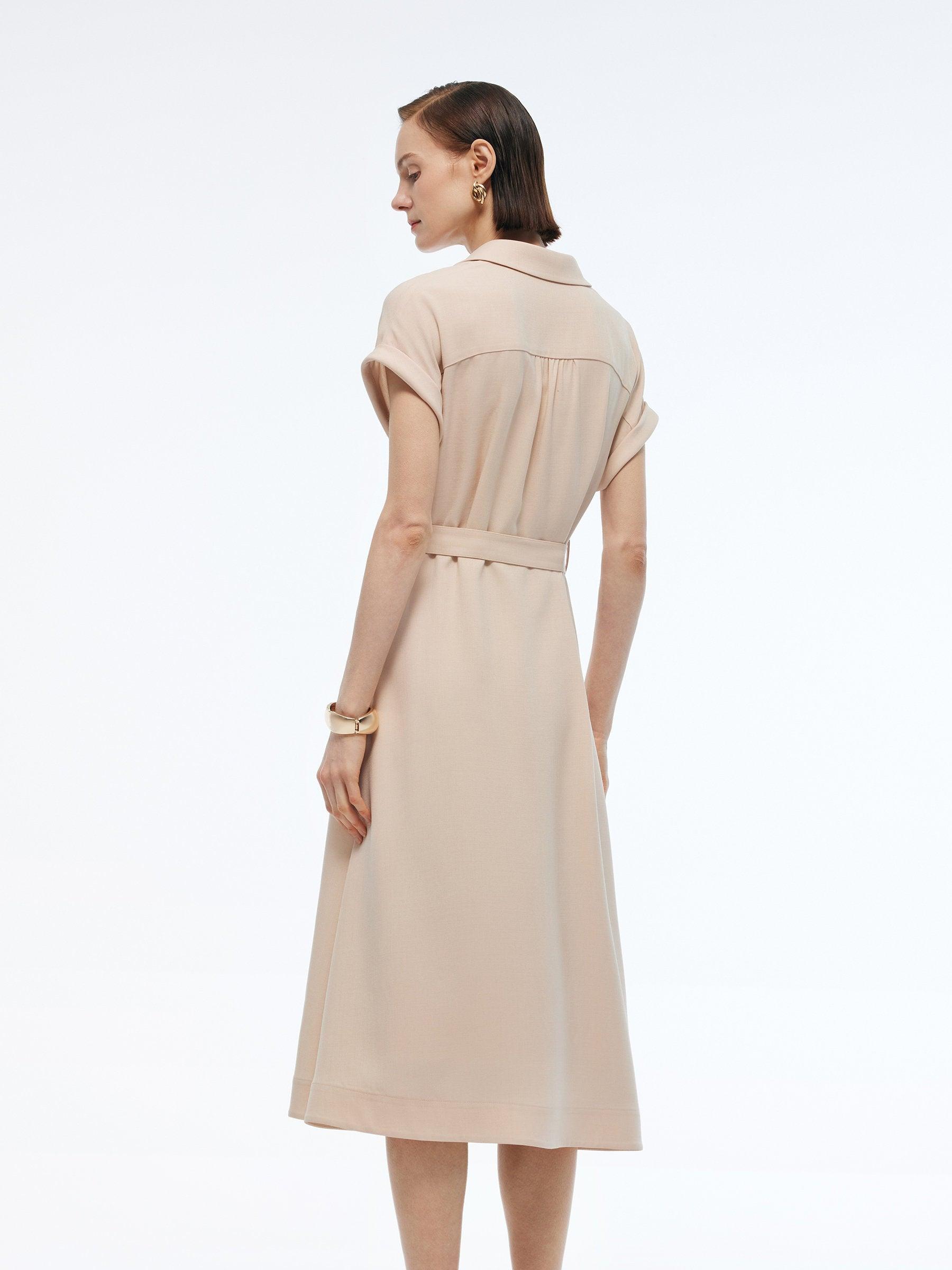100% Acetate V-Neck Women Maxi Dress With Belt Product Image